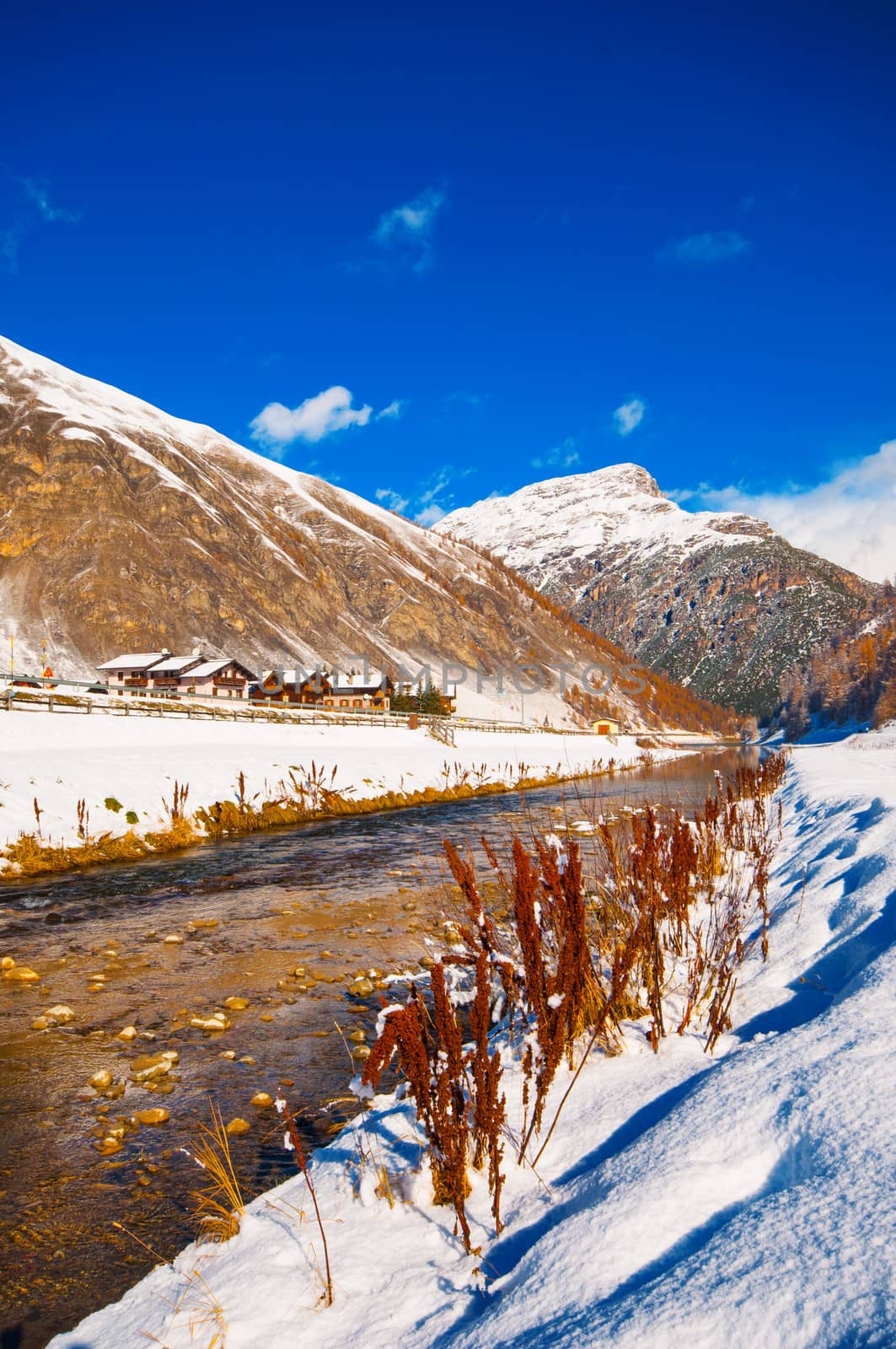 Livigno in winter landscape