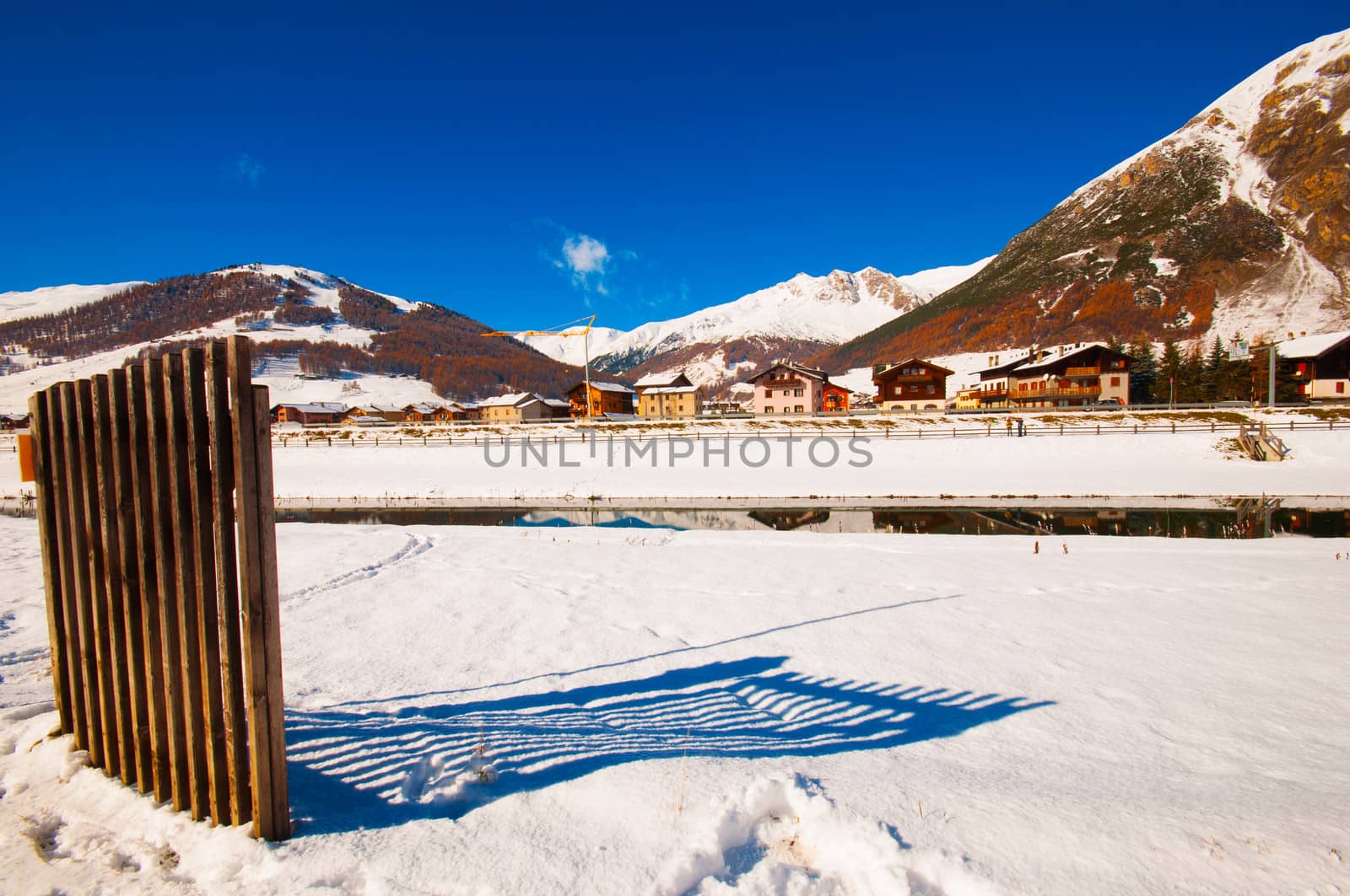 Livigno in winter landscape