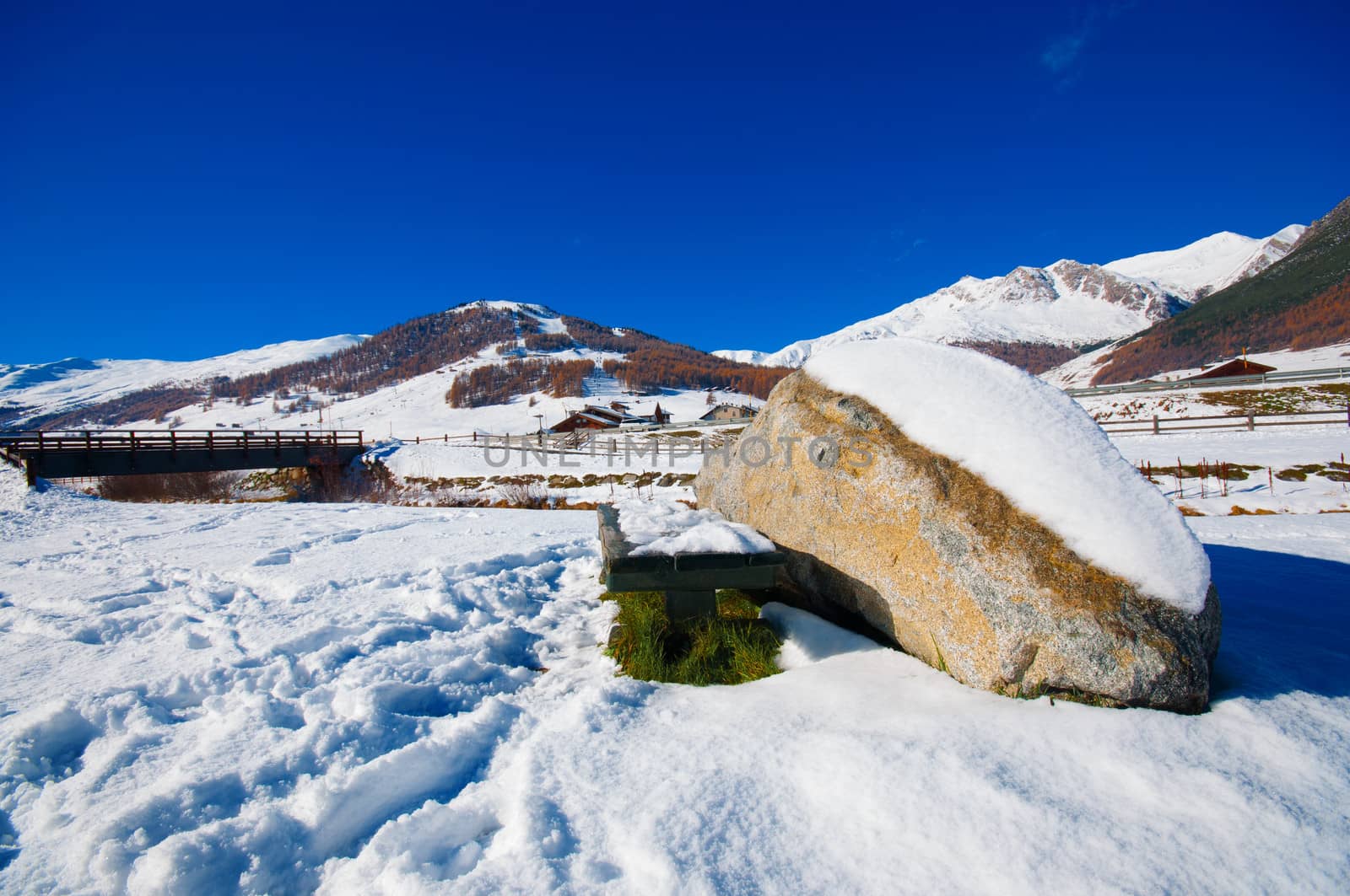 Livigno in winter landscape