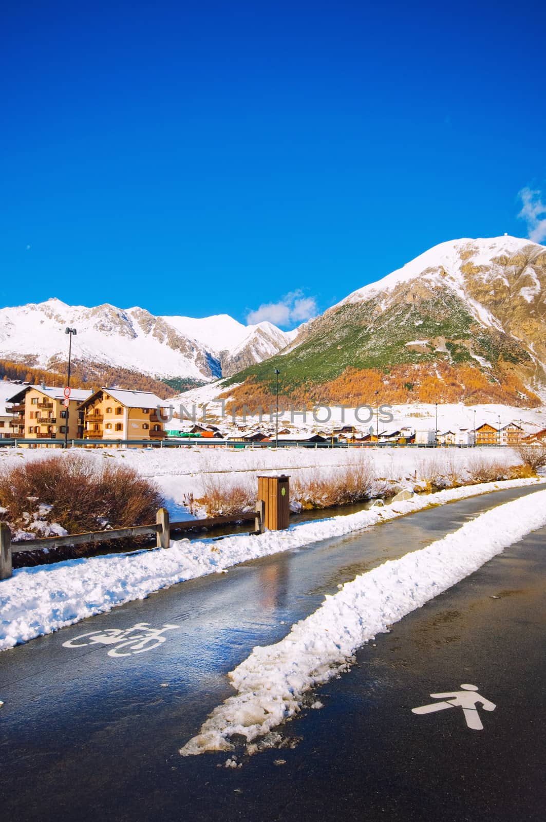 Livigno in winter landscape