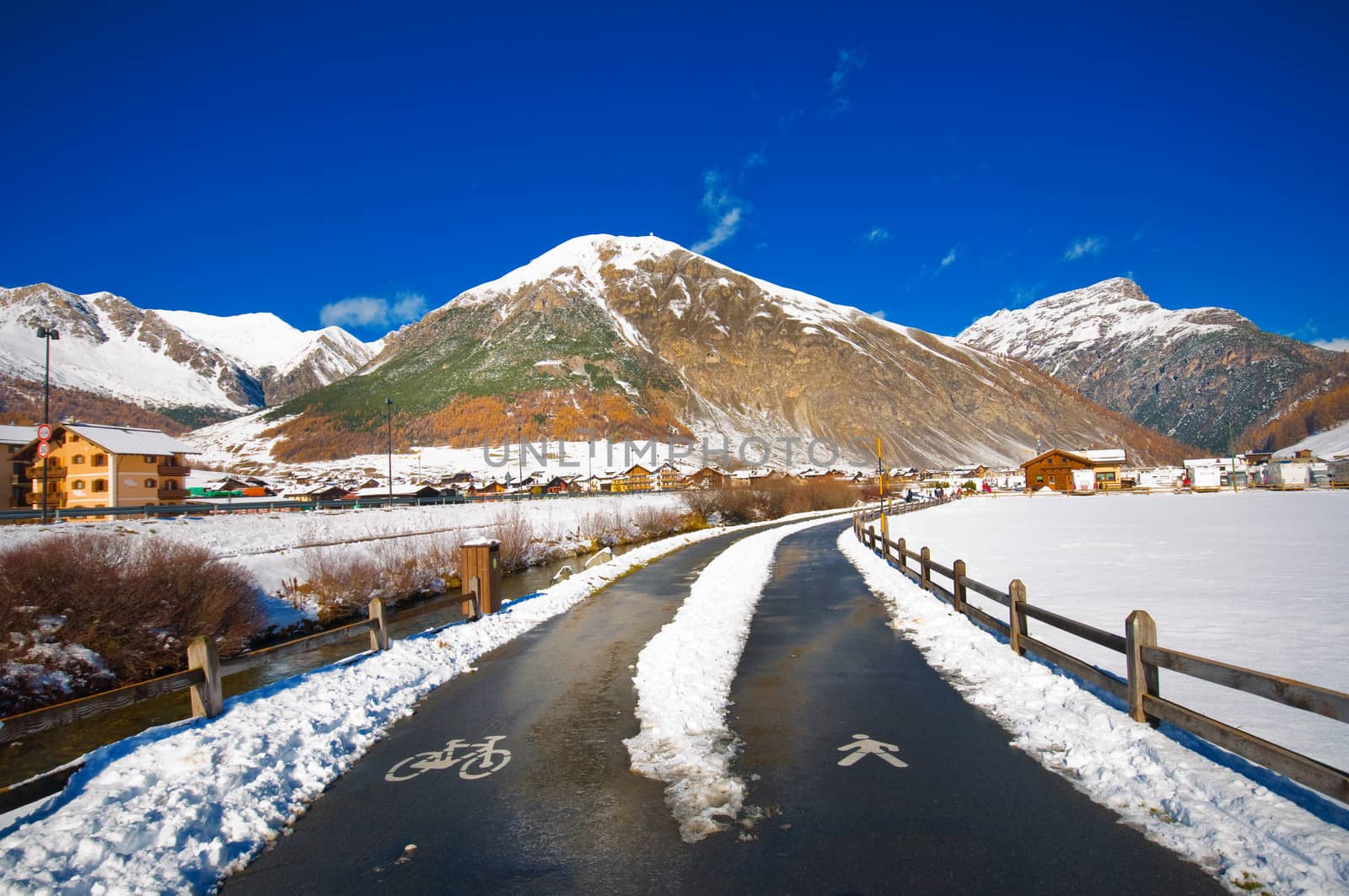 Livigno in winter landscape