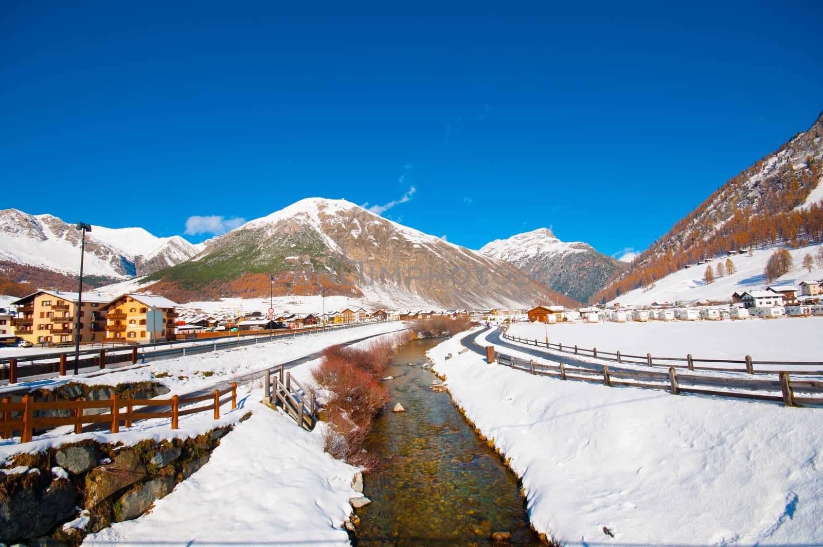 Livigno in winter landscape