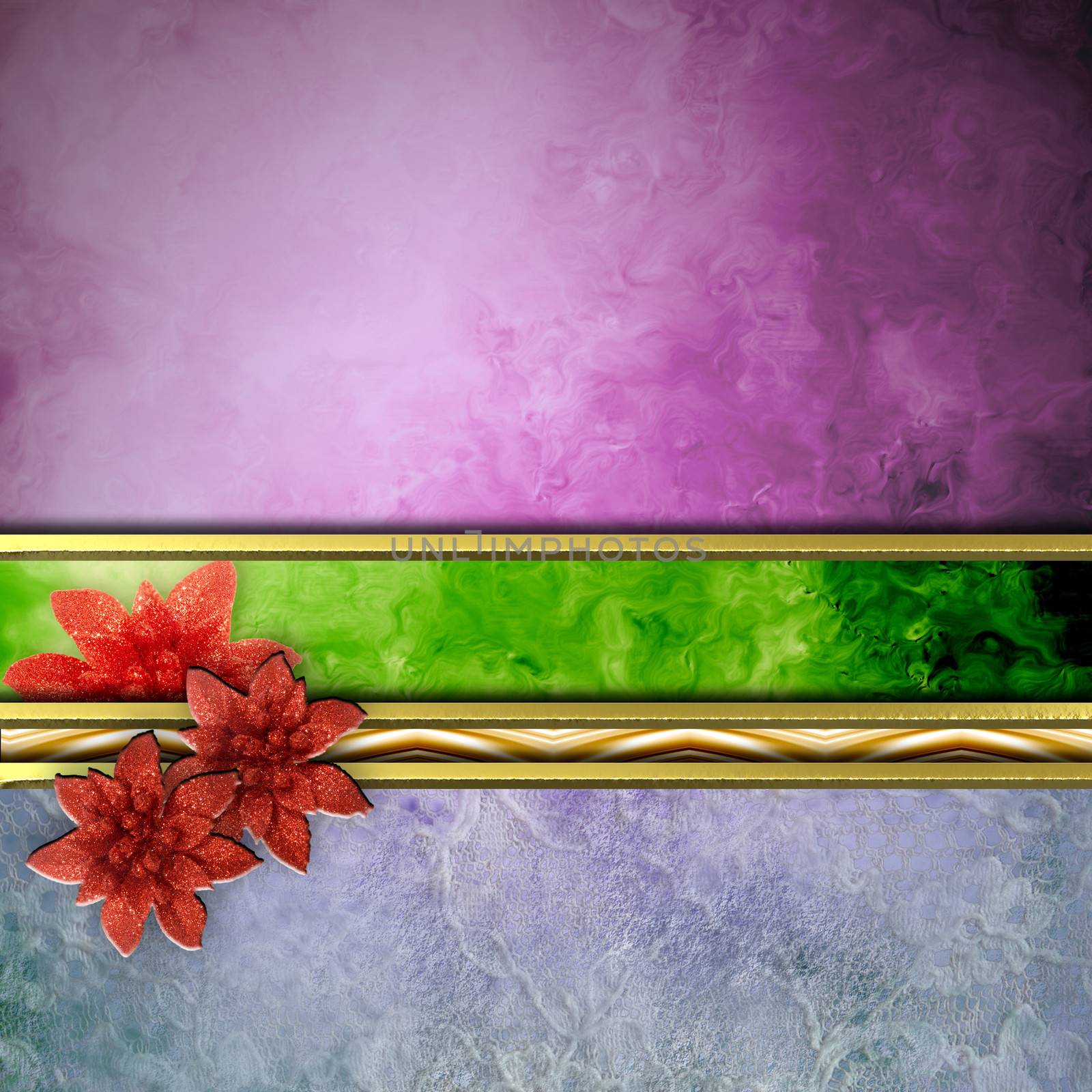 abstract Christmas poinsettias background  by Carche
