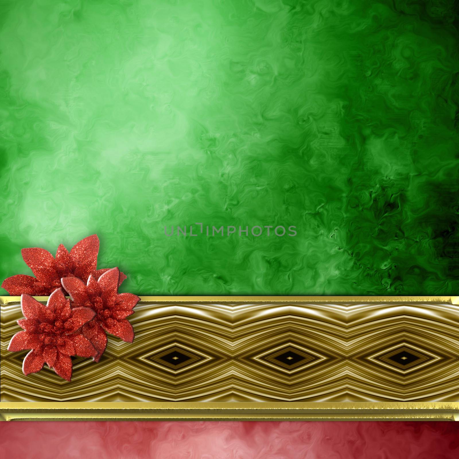 Christmas background red and green with copy space fot text