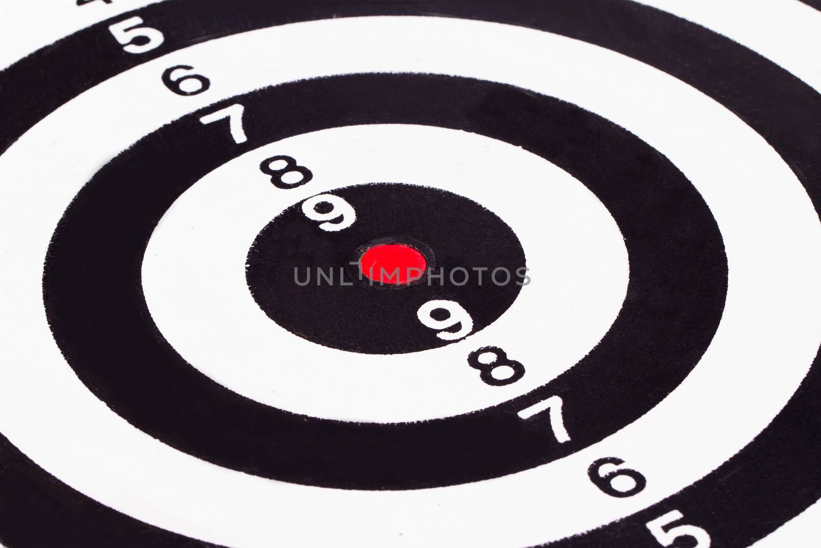 Middle of dart board with black and white sections.