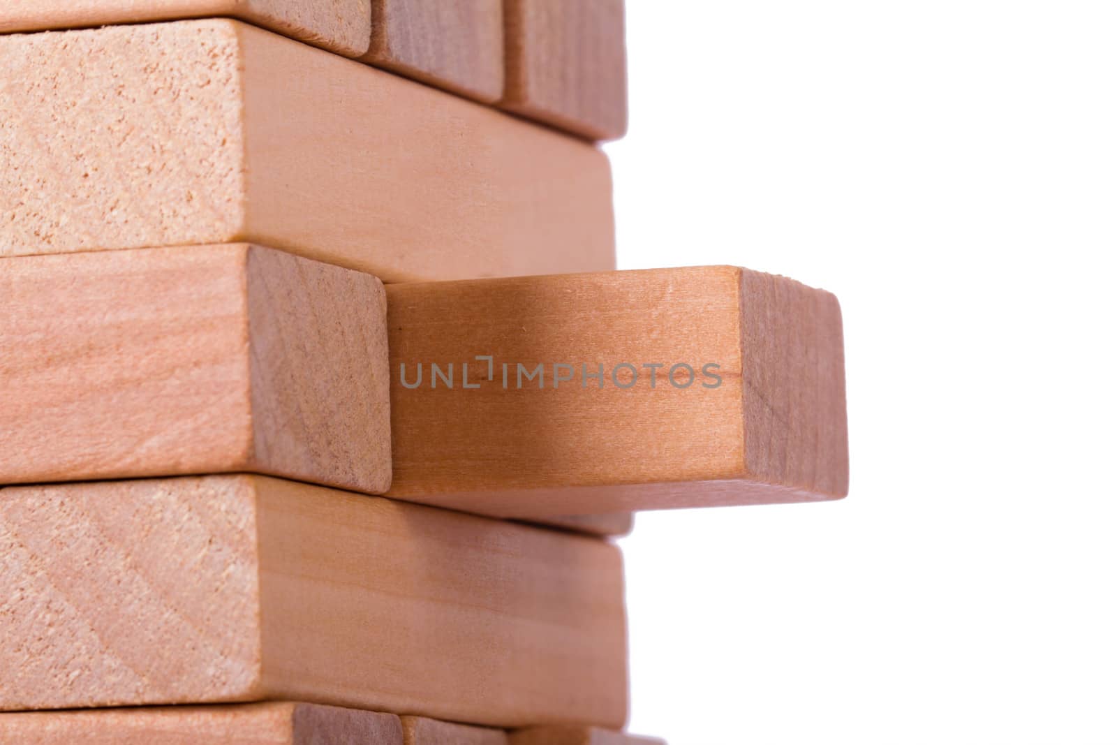 Business concept, blocks of wood, isolated on white background.