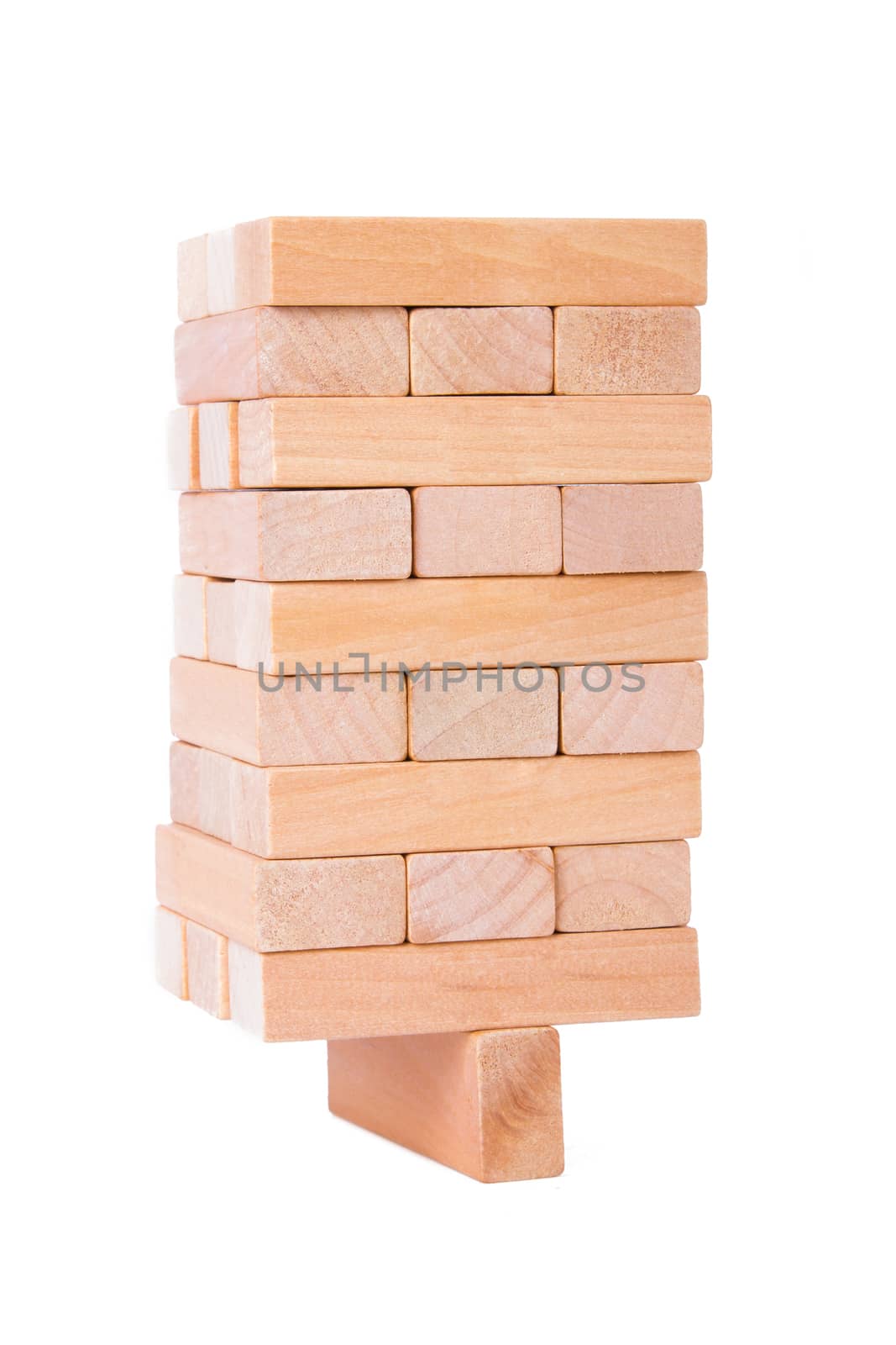 Balance concept, blocks of wood, isolated on white background.