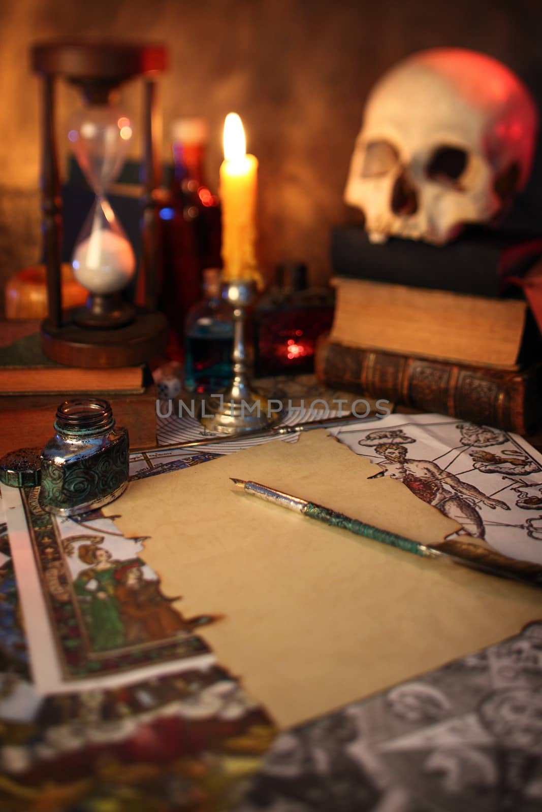 The desk of an alchemist  by alexkosev