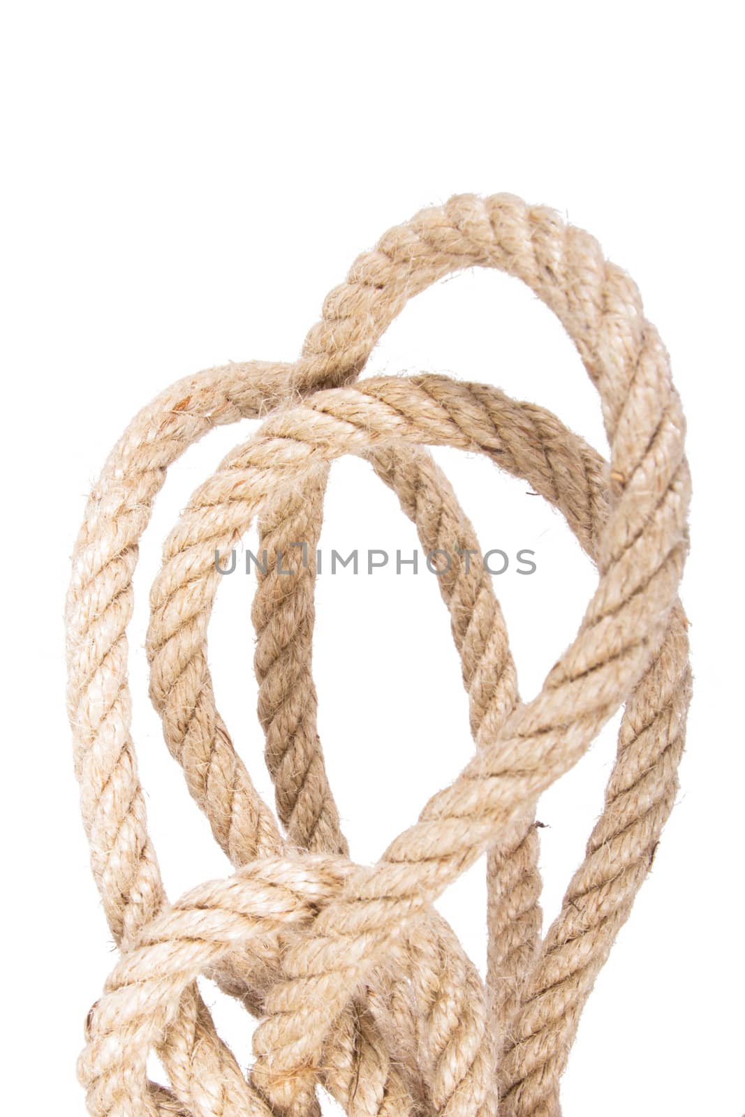 Heap of rope, isolated on white background.