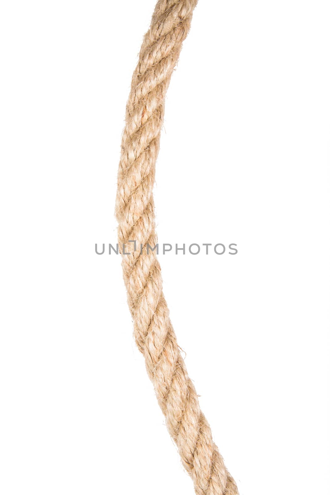 Single rope line, isolated on white background.