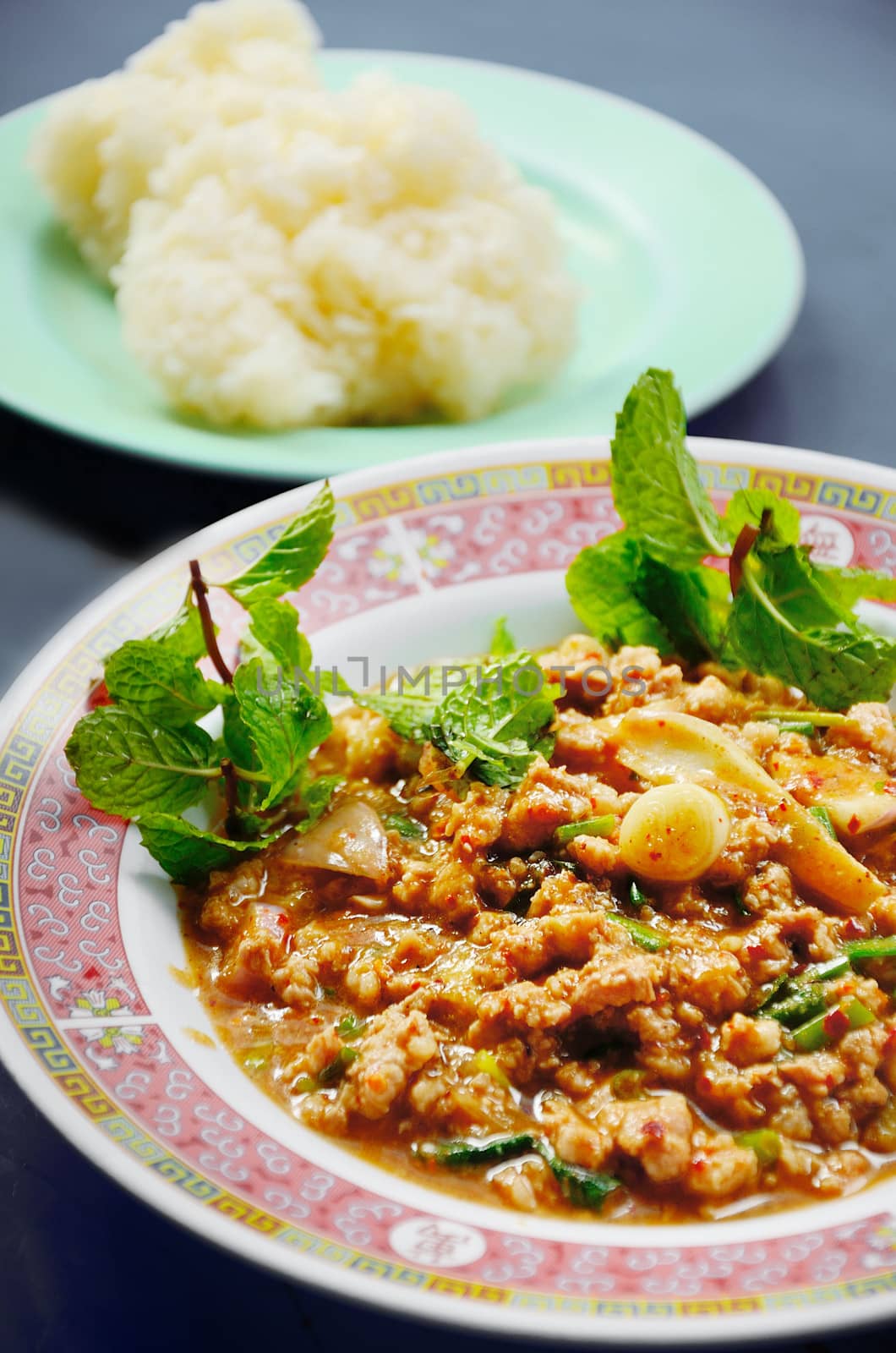 Spicy minced pork, Thai cuisine