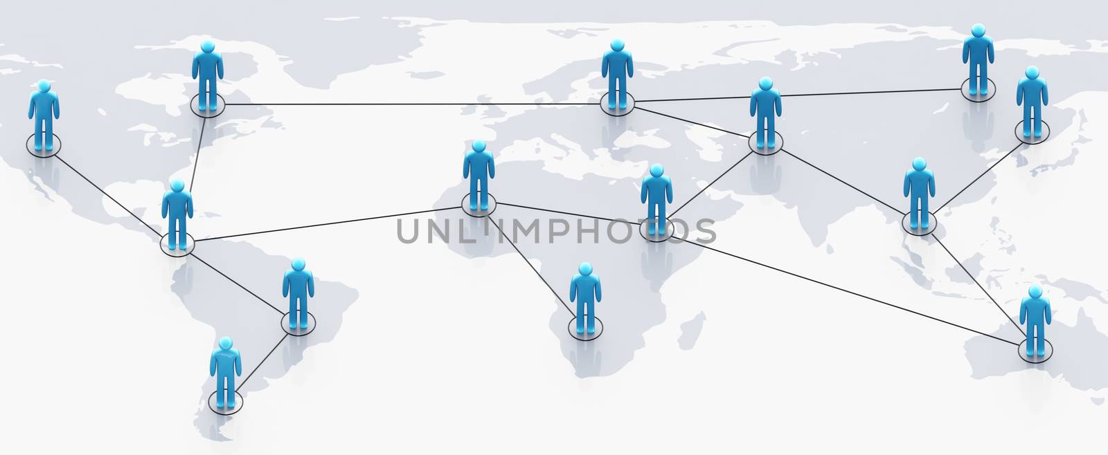Social network concept: people over world  map