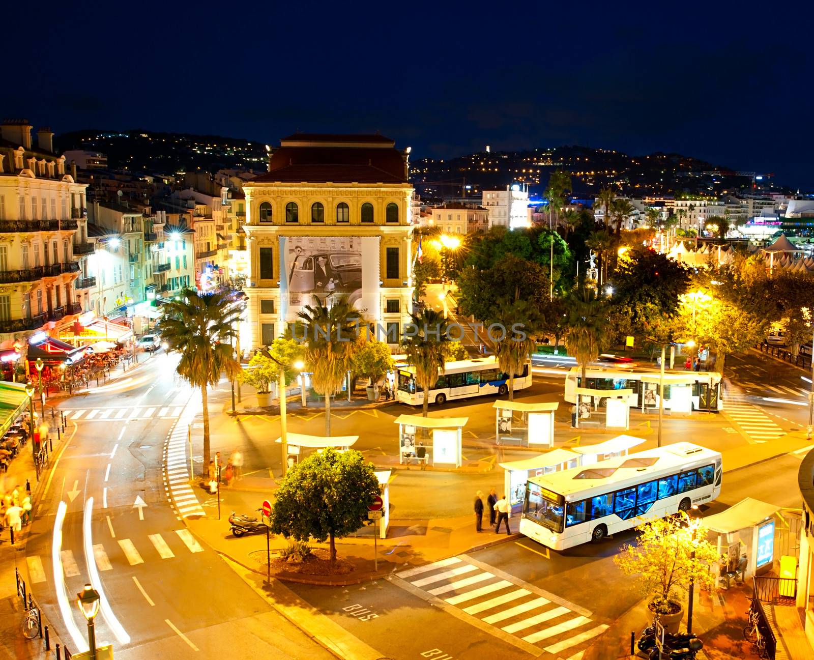 Cannes, France - September 15, 2013: Aerial view of city center of Cannes, France. It is a busy tourist destination and host of the annual Cannes Film Festival and Cannes Lions International Advertising Festival