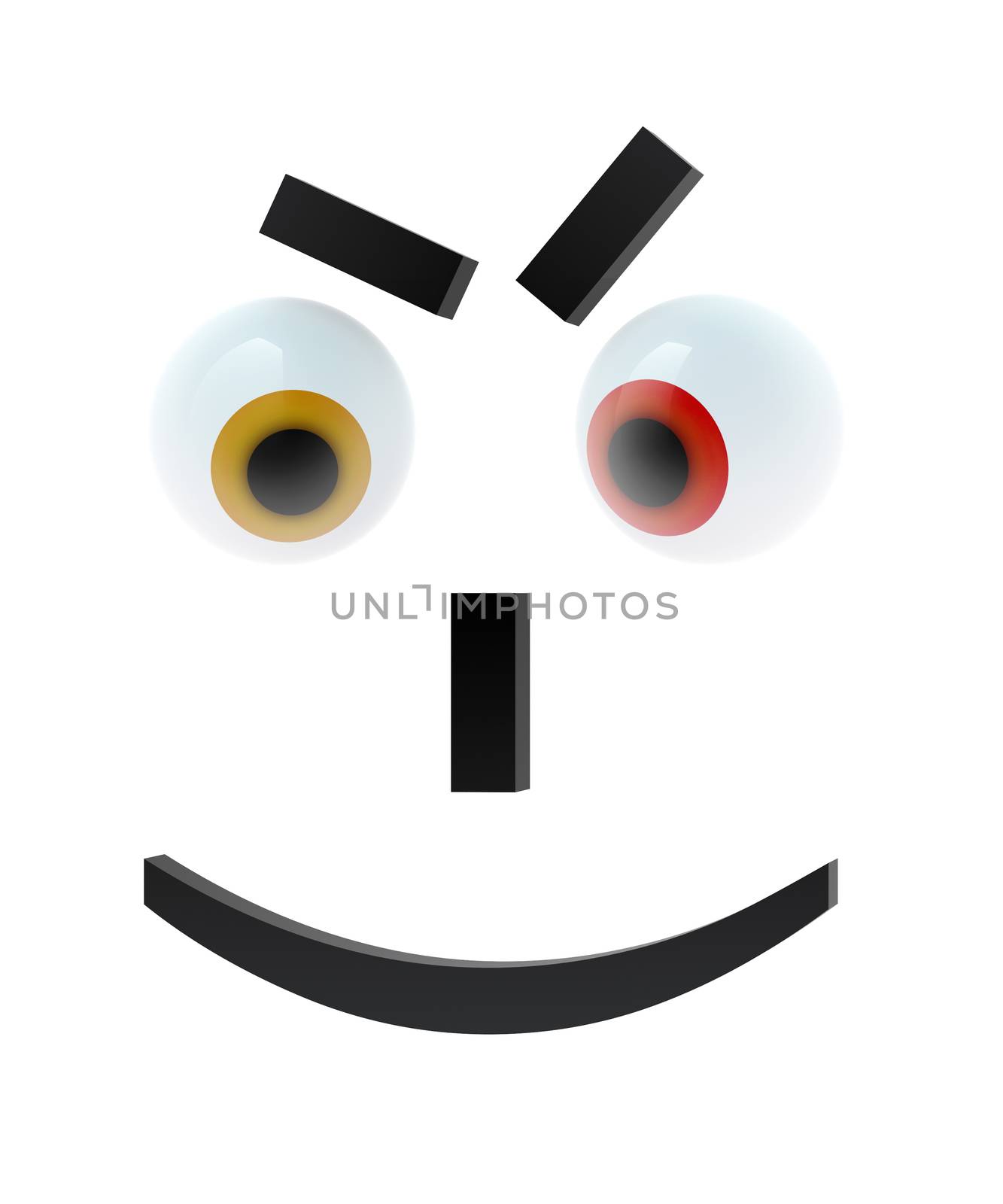 Crazy emoticon on white