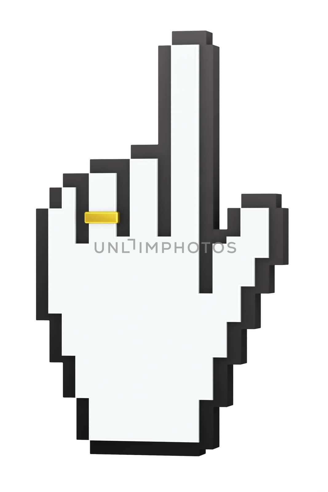 Hand-shaped cursor with wedding ring on finger by maxkabakov