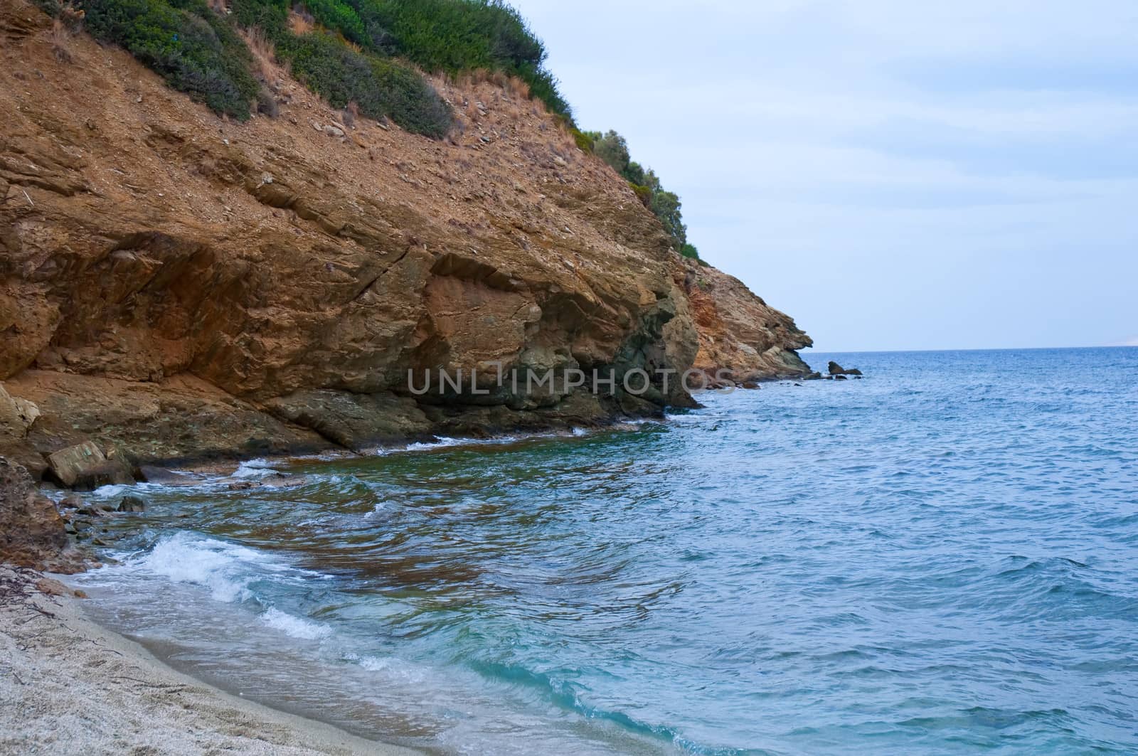 Mountain Landscape Greek island of Crete (Northern Crete). Aegean Sea.