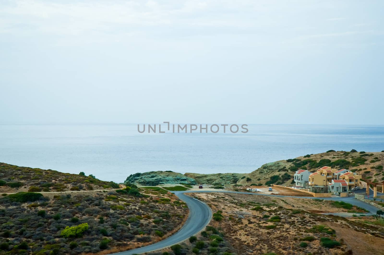 Mountain Landscape Greek island of Crete (Northern Crete). Aegean Sea.