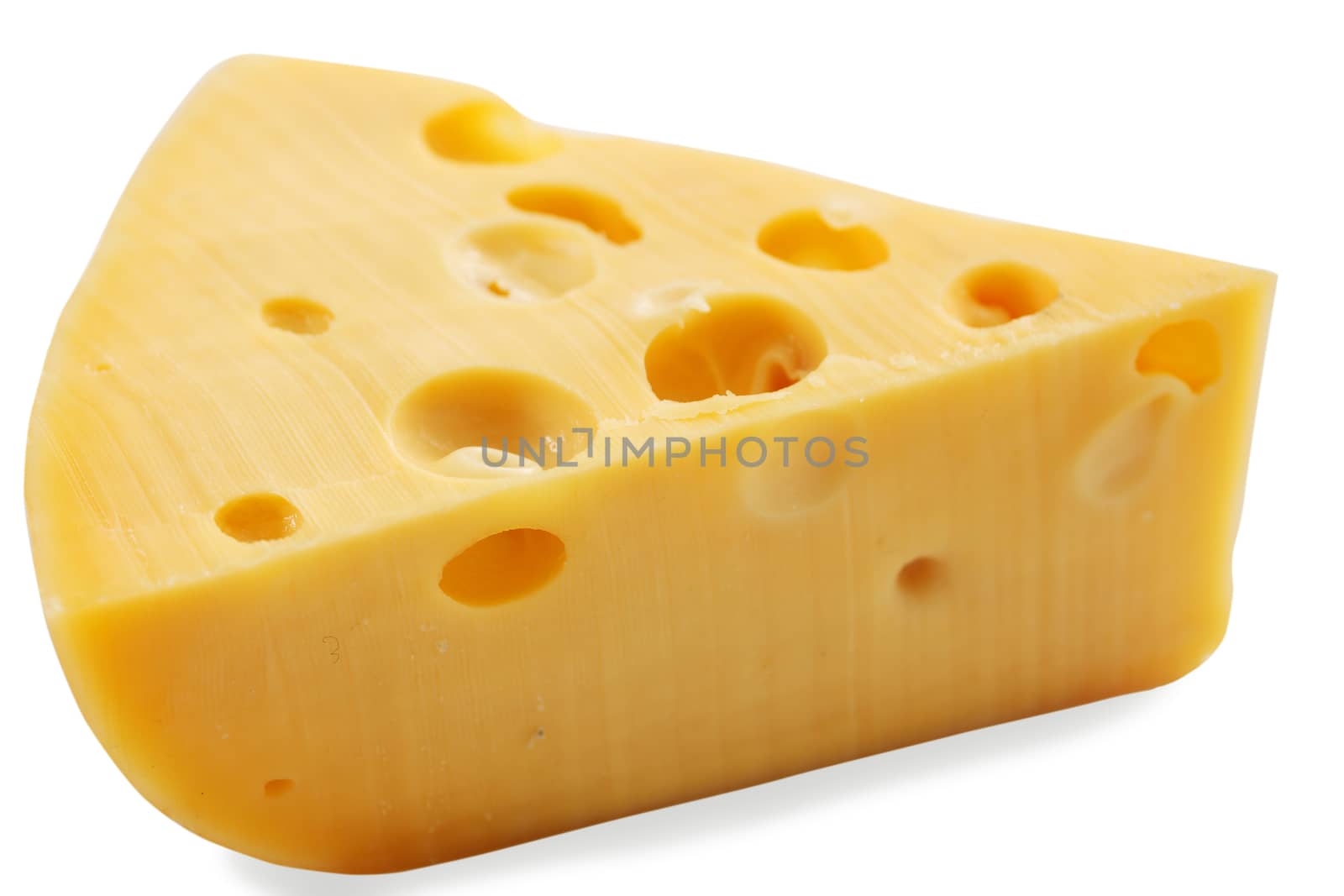 a large piece of  Swiss cheese and black olives