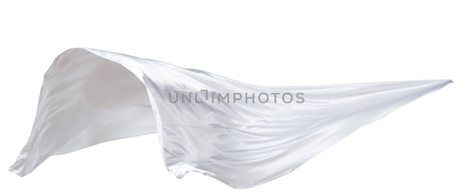 fabric weaves the wind, isolated on white background