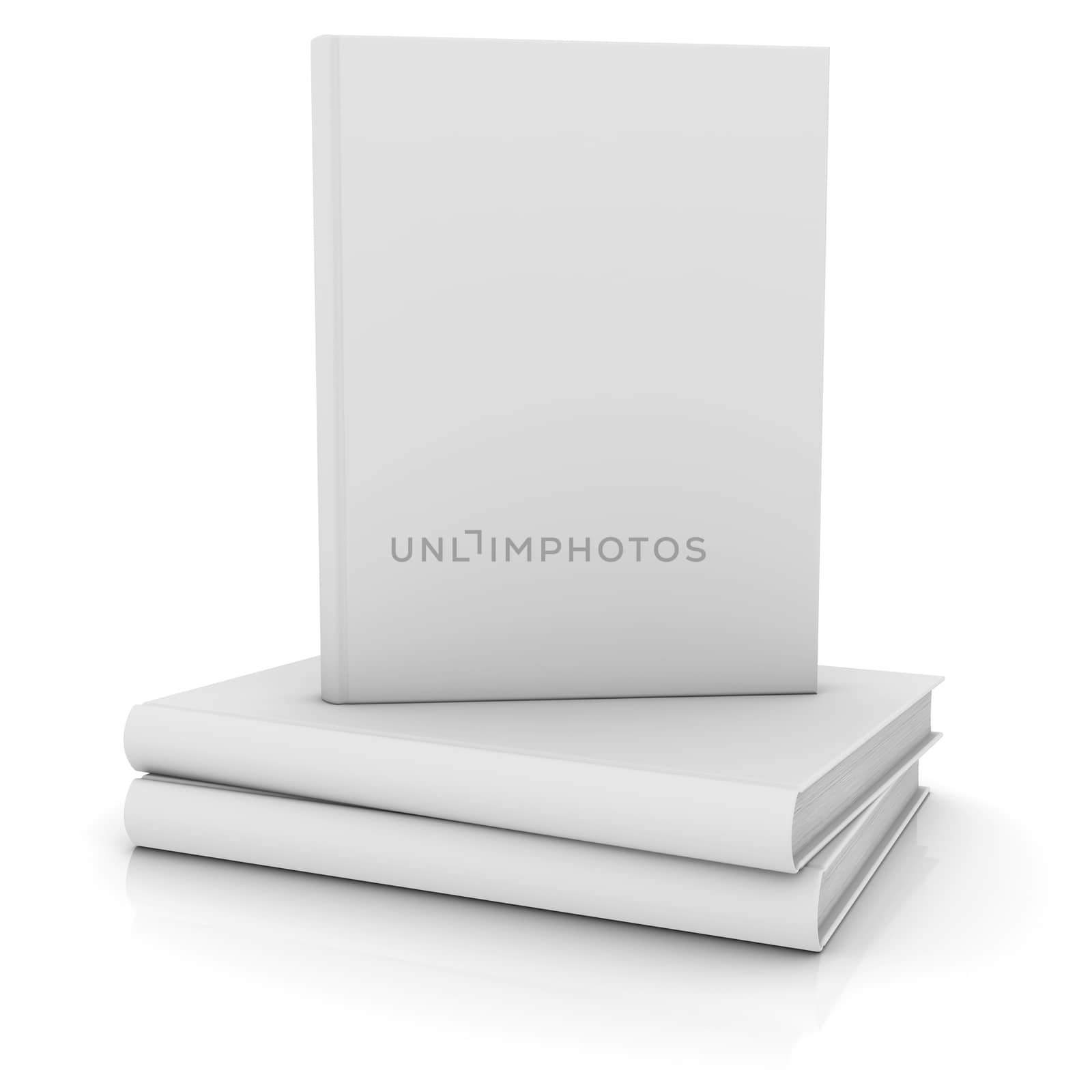 White books. Isolated render on a white background