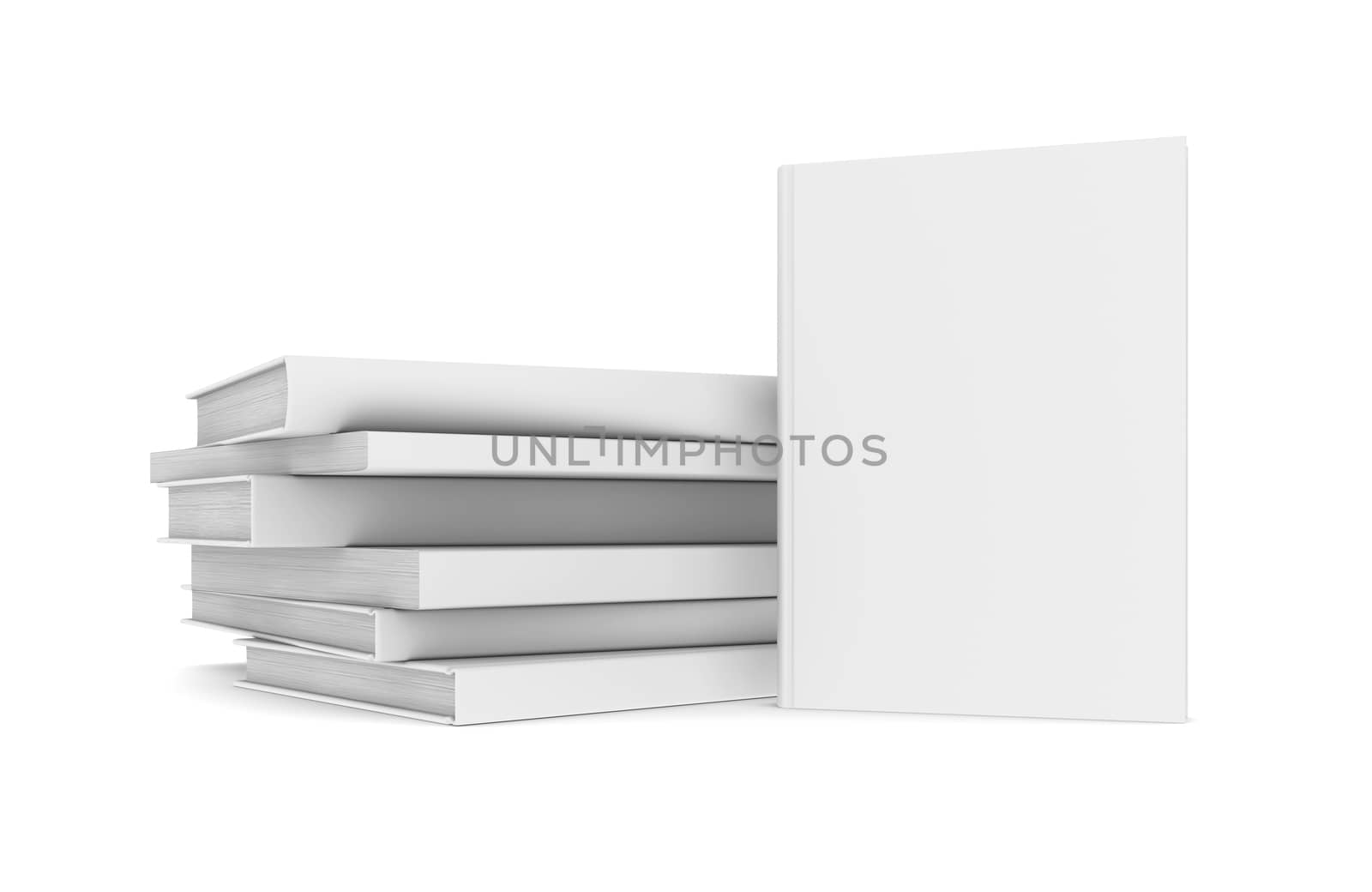 White books. Isolated render on a white background