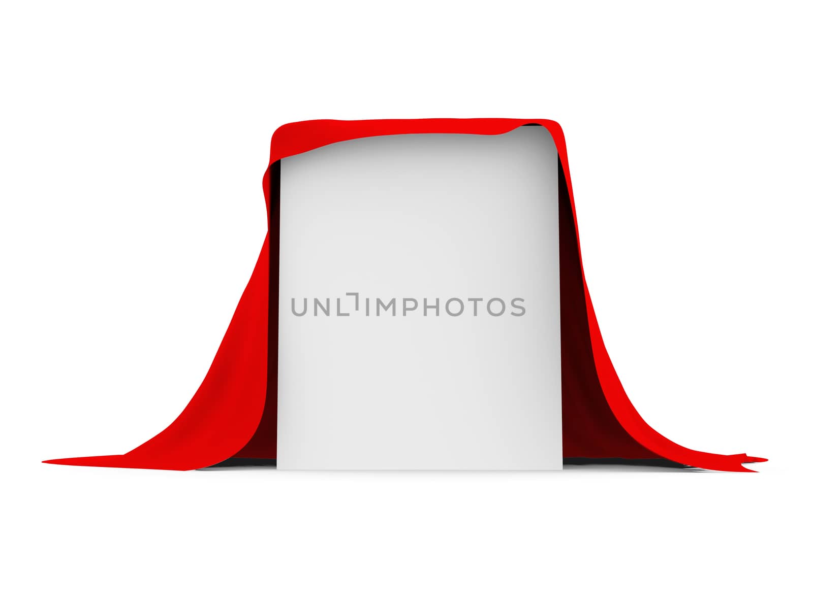 White box covered with red cloth by cherezoff