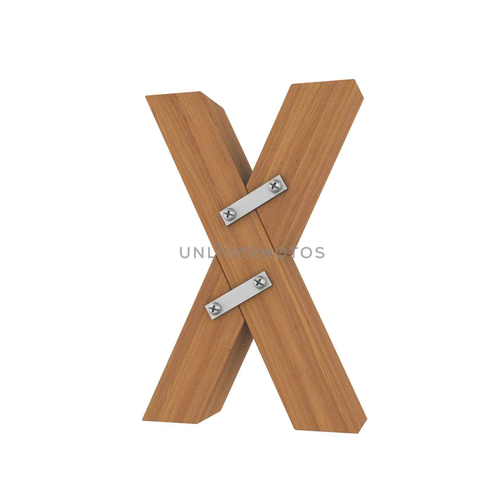 Wooden letter X by cherezoff