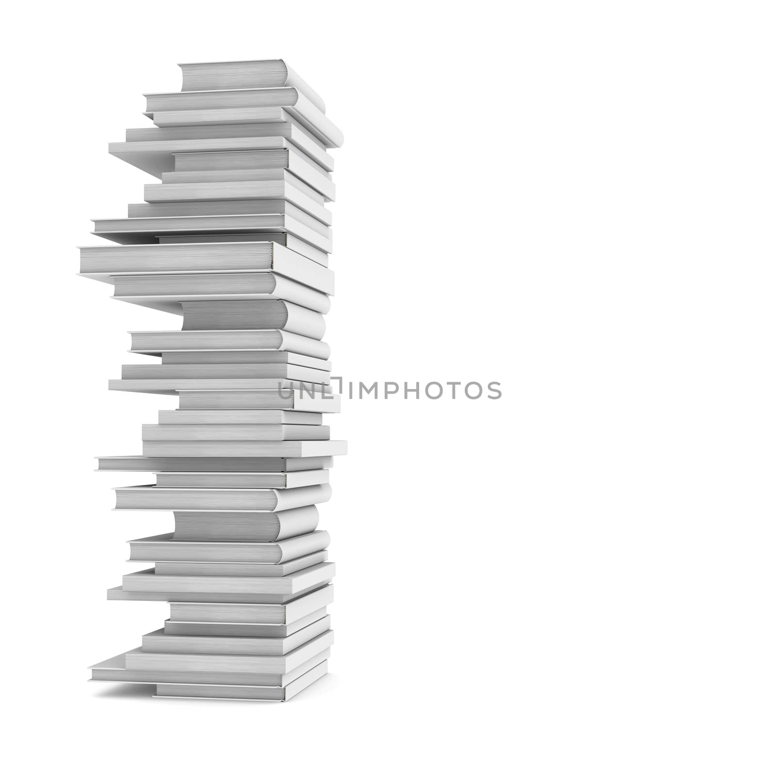 A stack of books. Isolated render on a white background