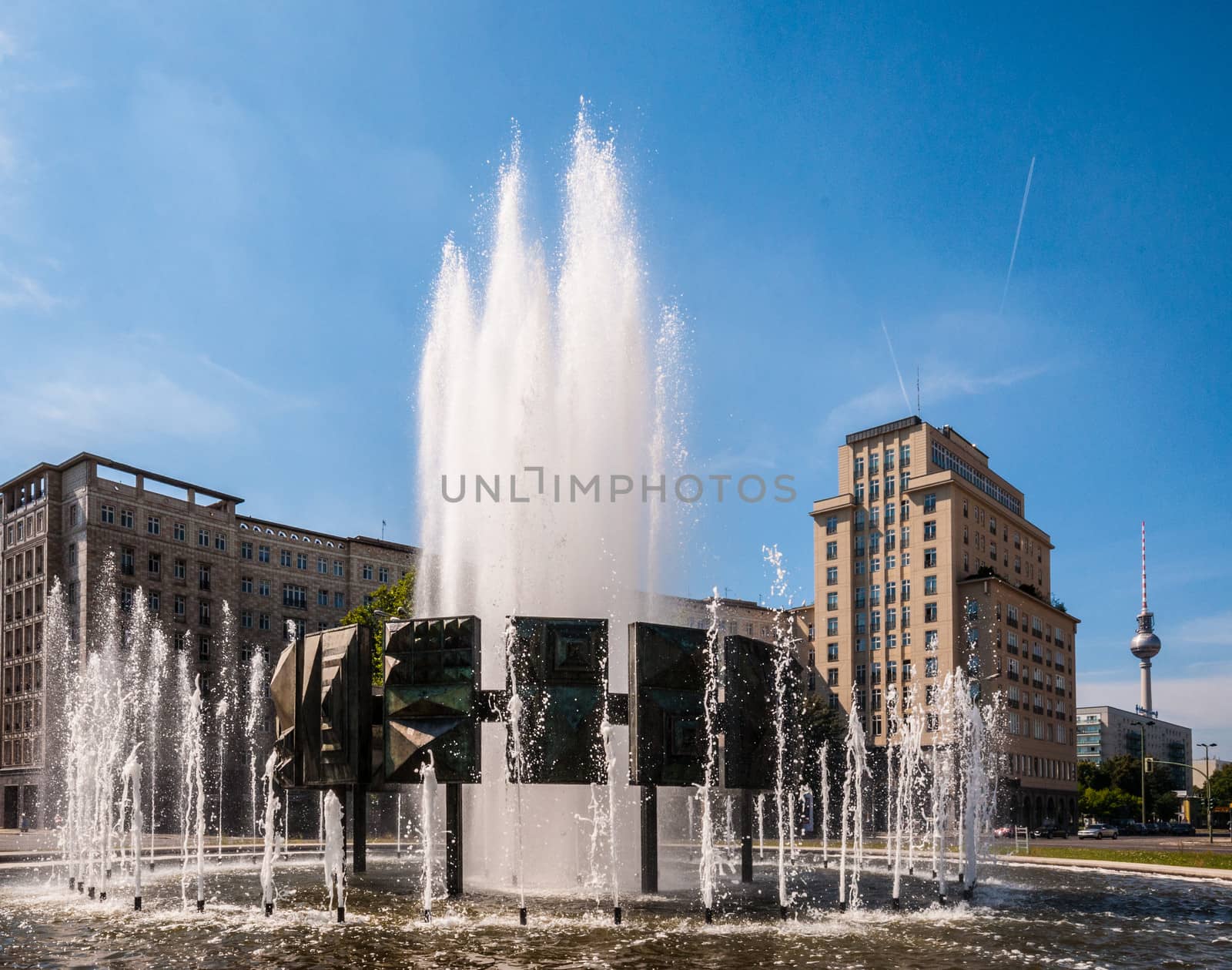 fountain at the Strausberger Platz in Berlin