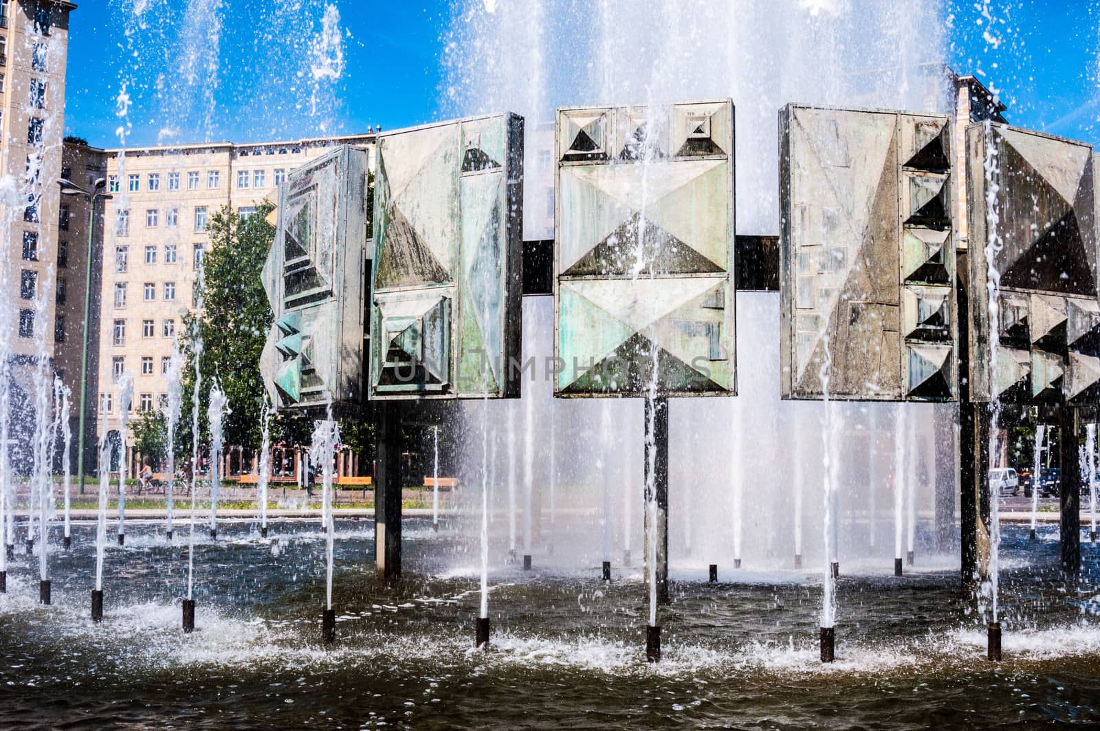 fountain at the Strausberger Platz in Berlin