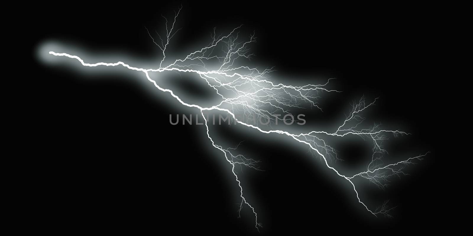 white thunder on black background by sfinks