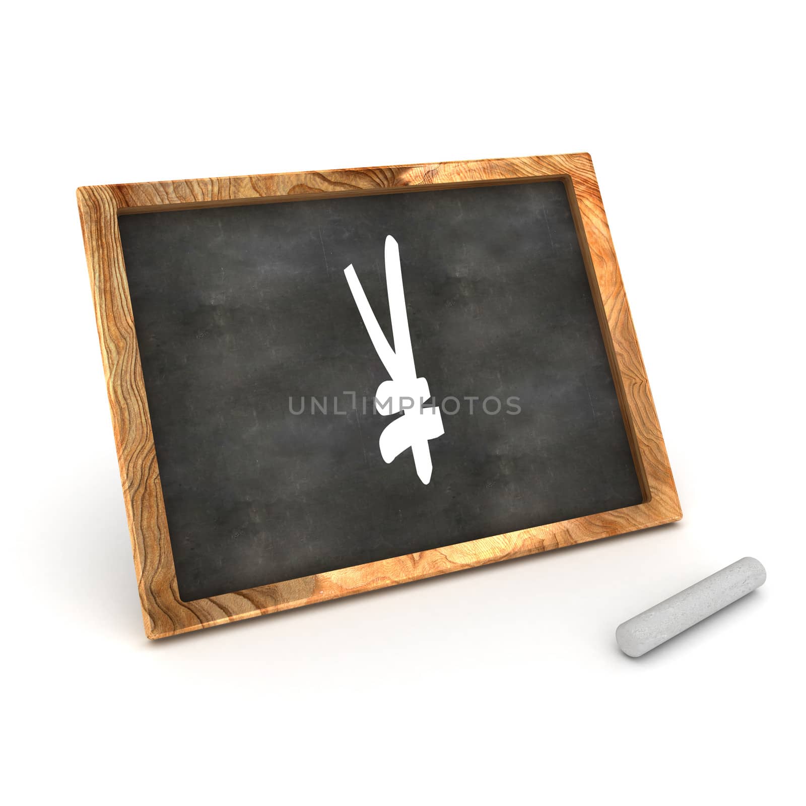 A Colourful 3d Rendered Illustration of a Blackboard showing a Yen Sign