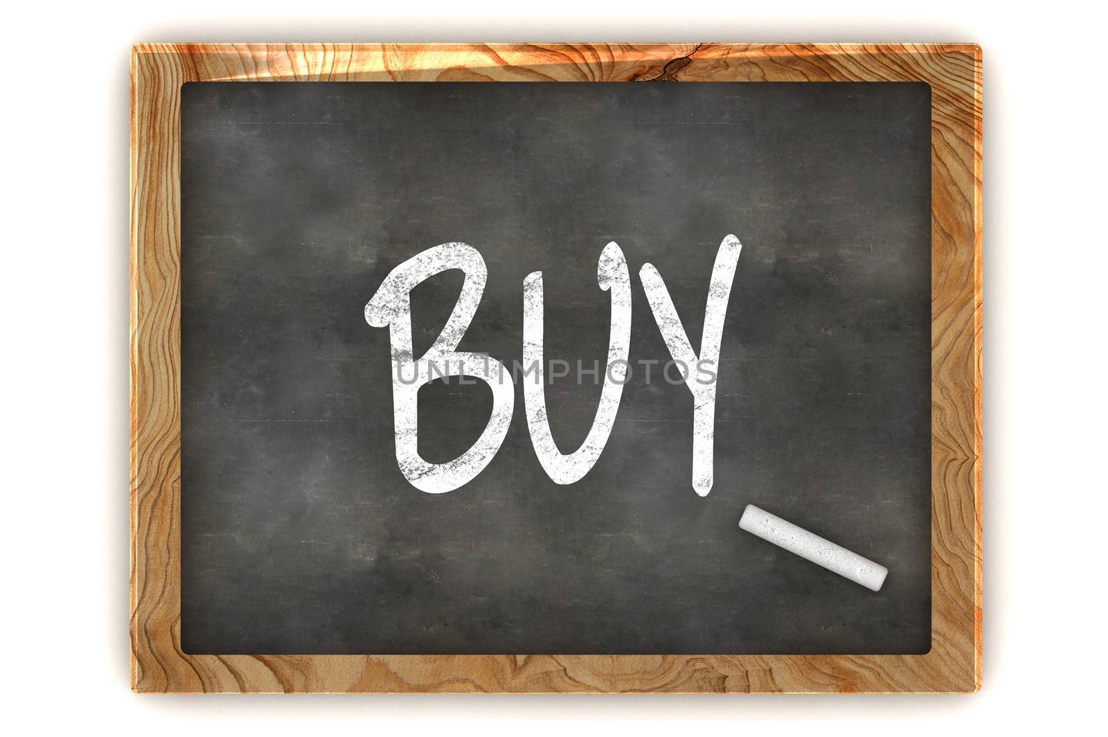A Colourful 3d Rendered Illustration of a Blackboard Showing Buy 