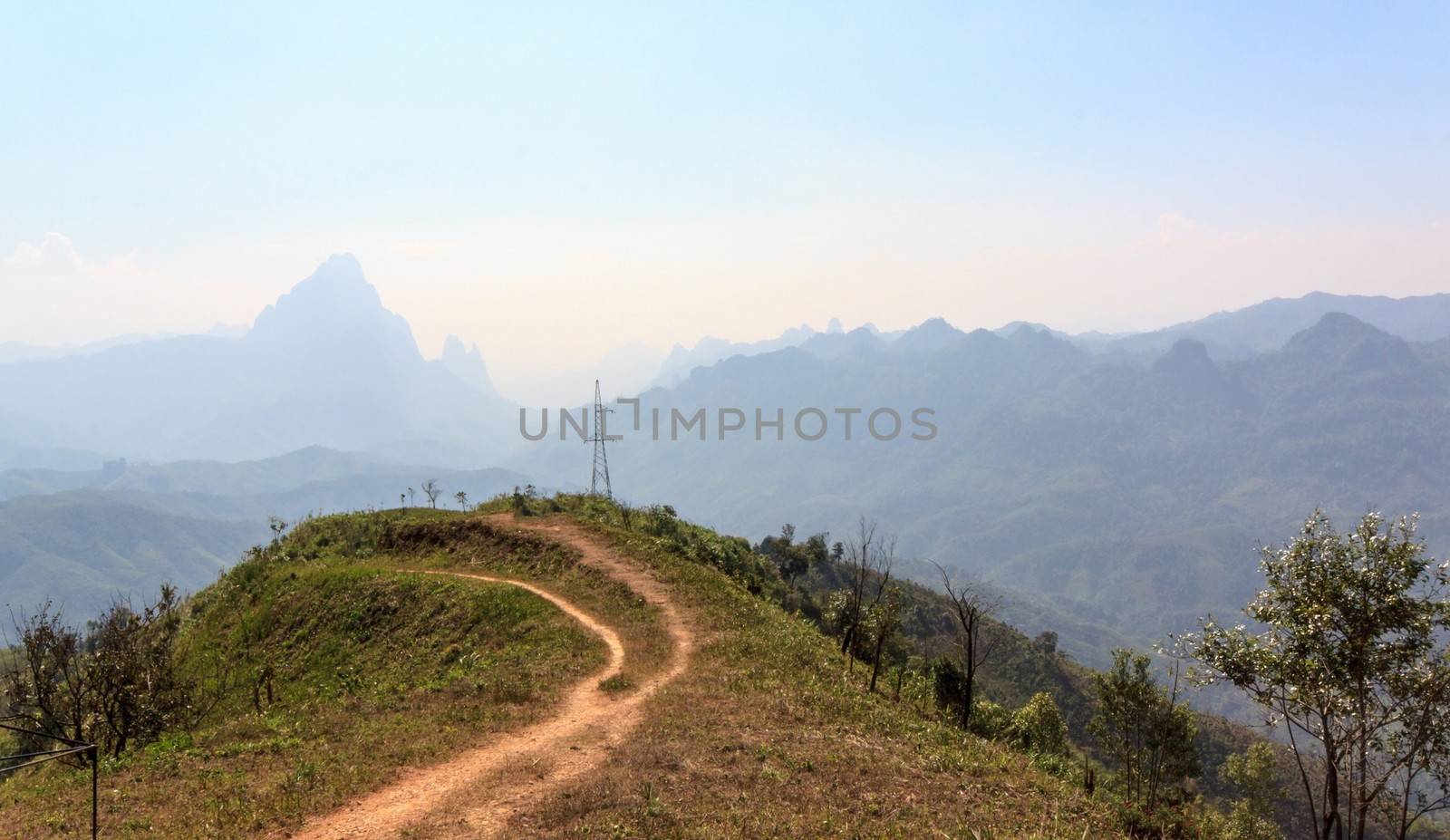 Viewpoint  the parking way from Vang Vieng to Luang Prabang. by ngungfoto