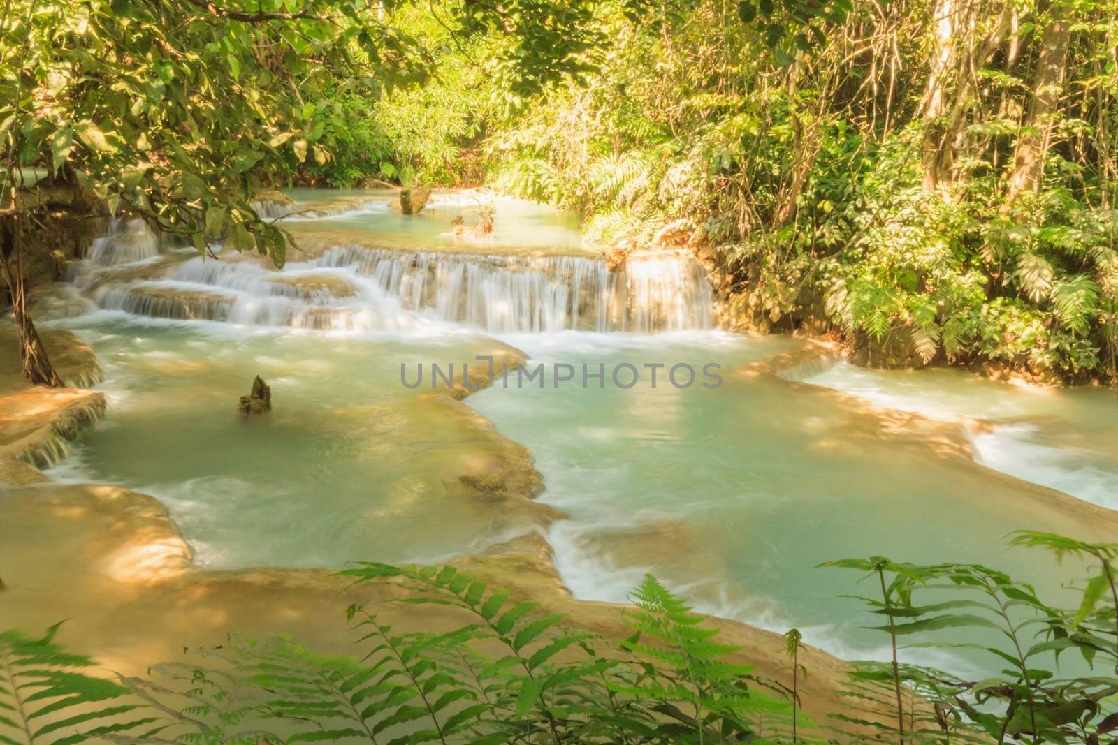 Kuang Si waterfalls at Laos. by ngungfoto