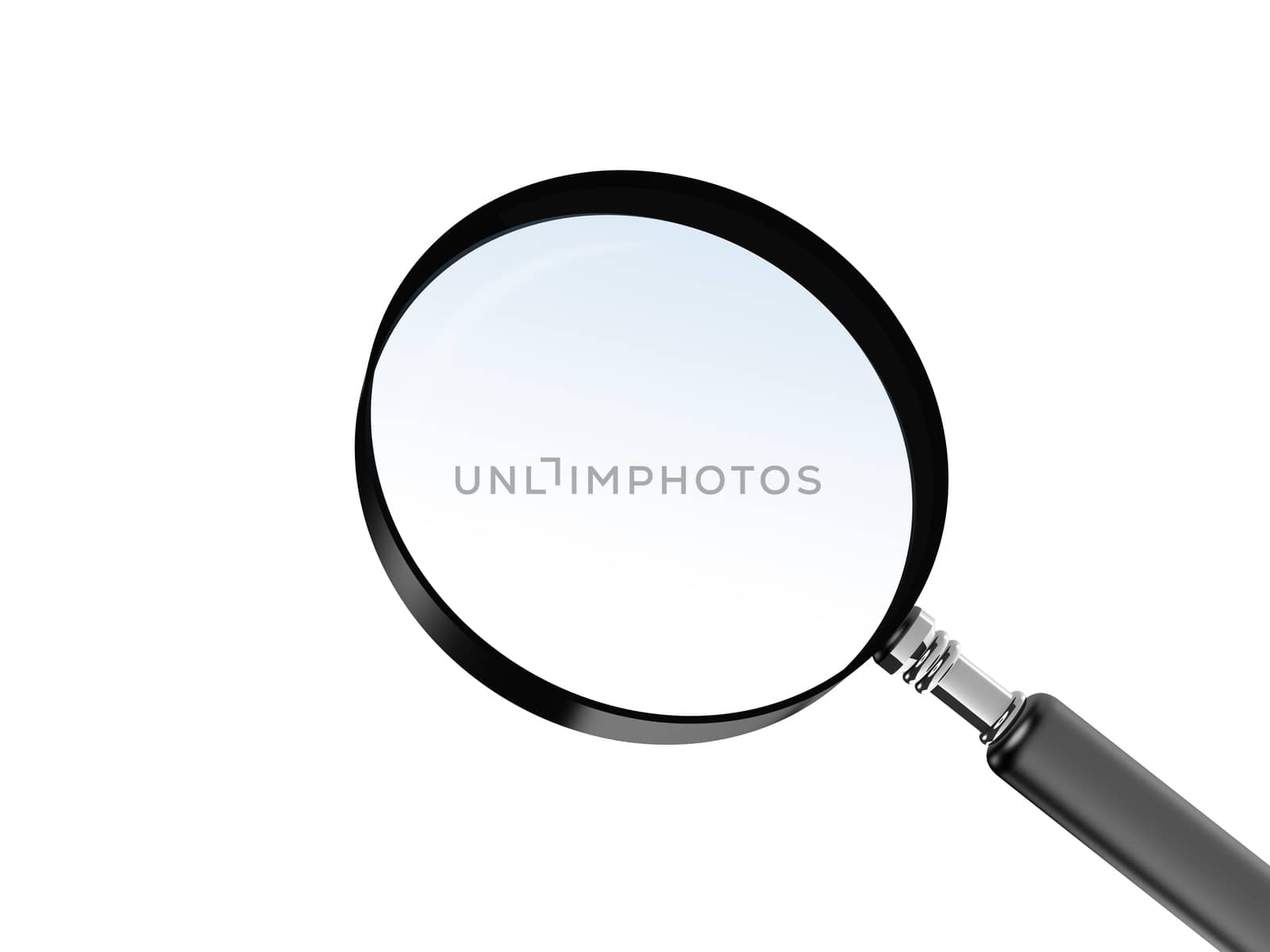 Magnifying glass, isolated on white background.