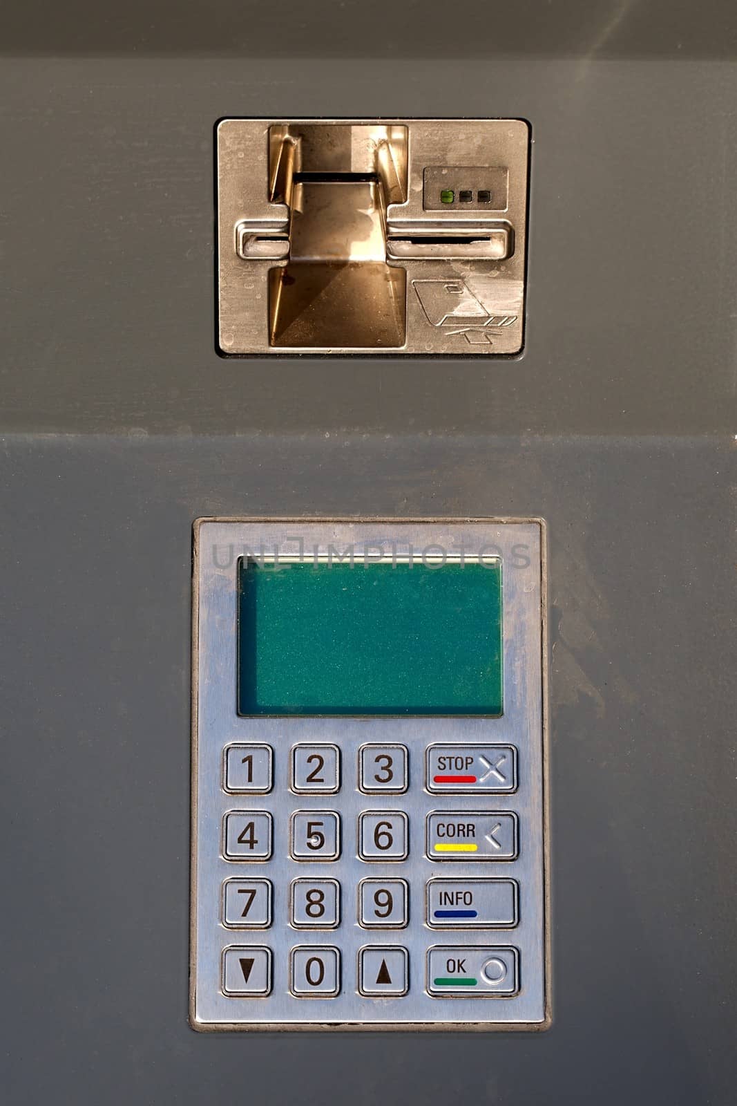 Password screen of a cash machine or point of sale termina