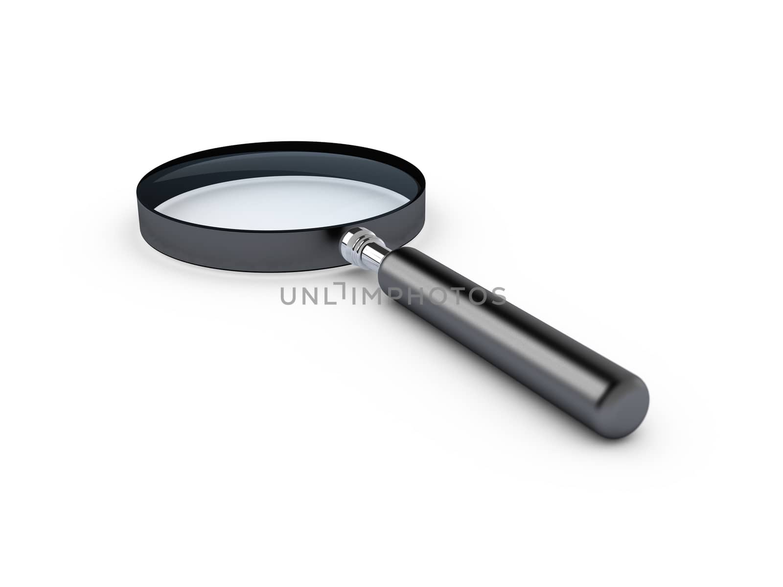 Magnifying glass, isolated on white background.