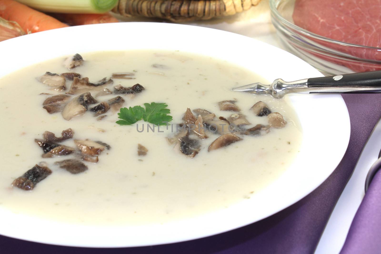 fresh Veal cream soup by discovery