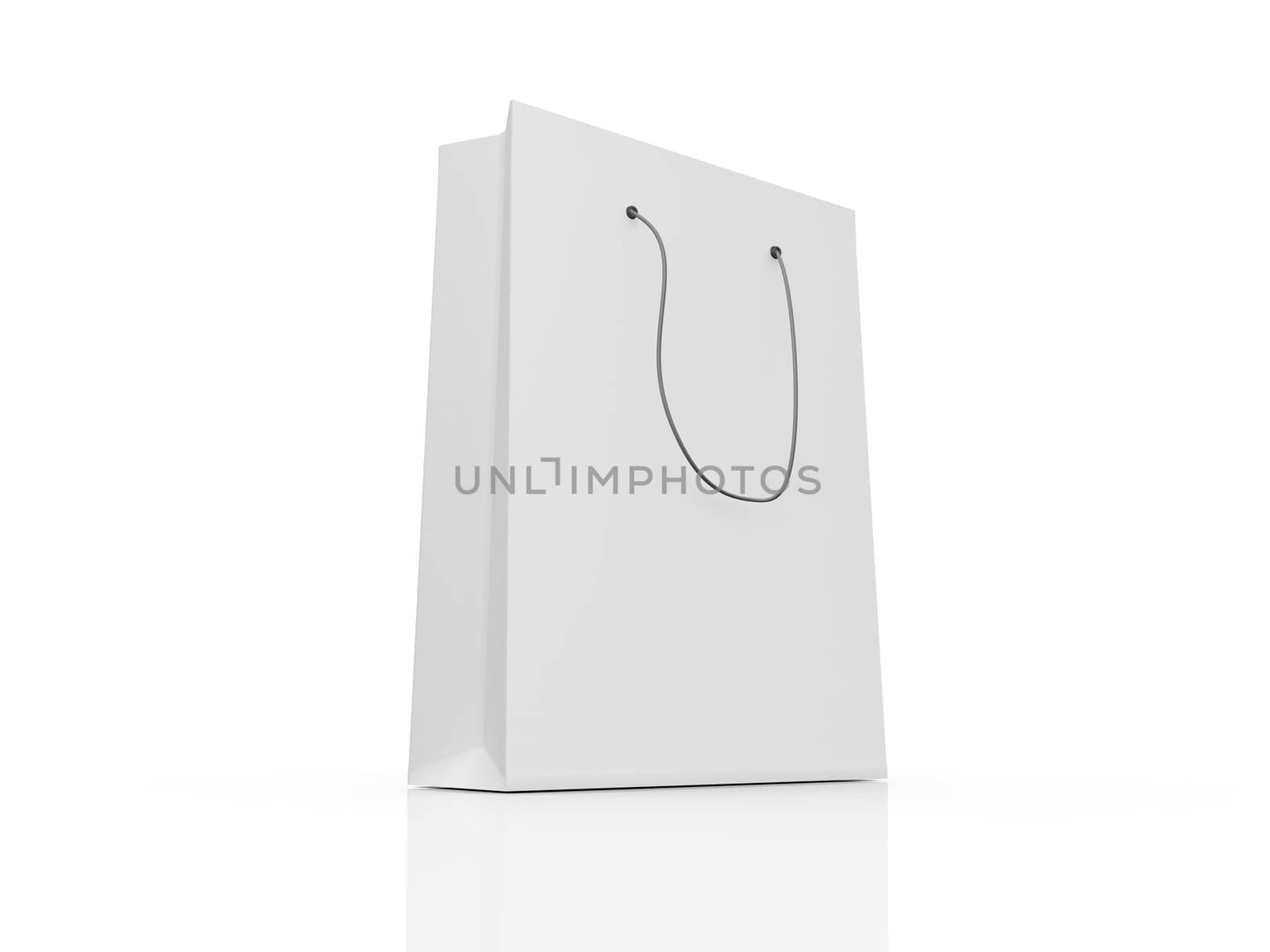 Blank, empty shopping bag, isolated on white background.