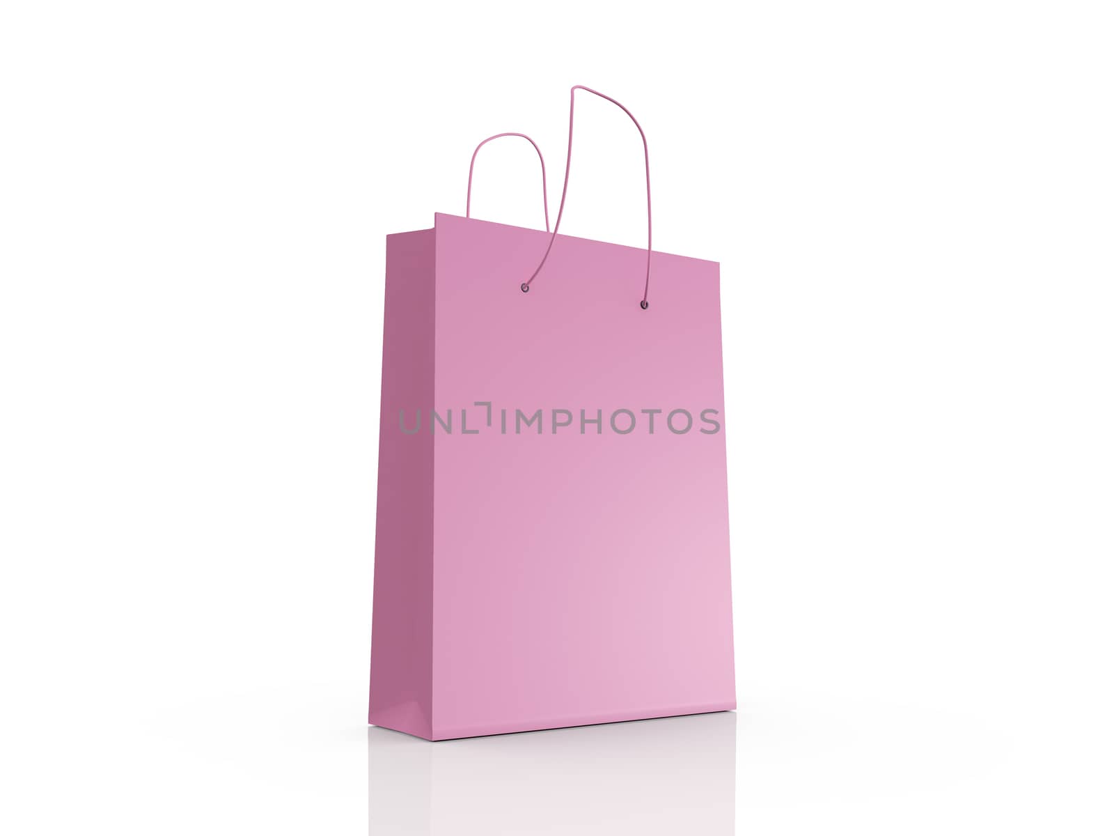 Blank, empty shopping bag, isolated on white background.