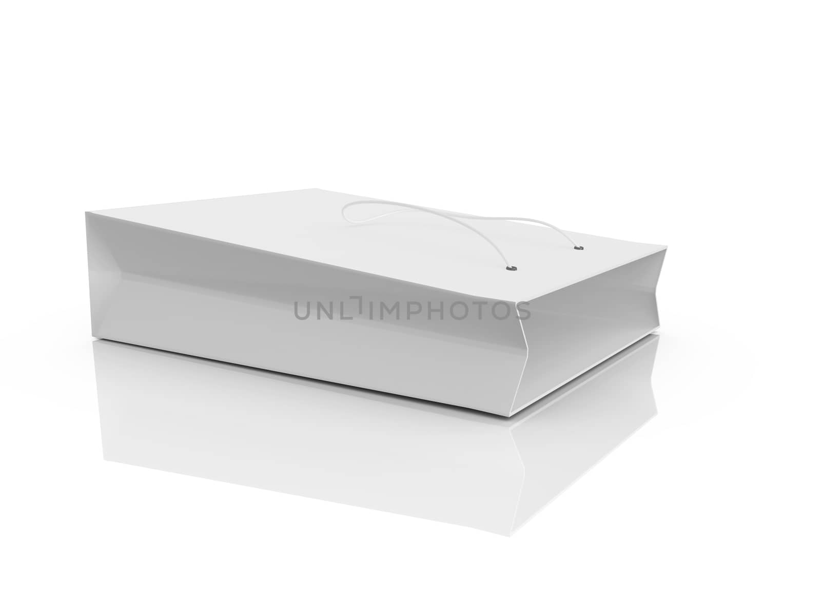 Blank, empty shopping bag, isolated on white background.