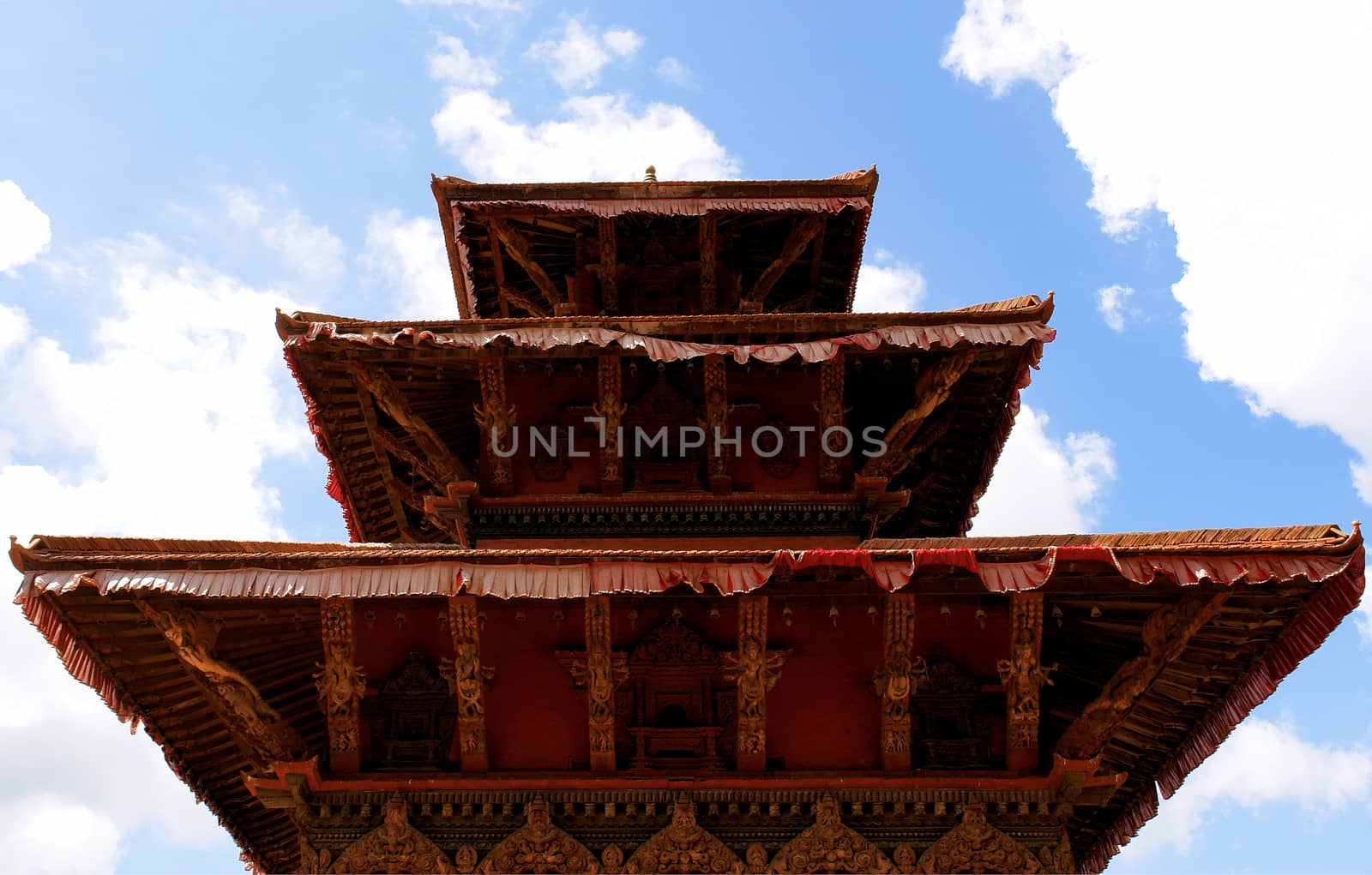 Durbar Square building - Hindu temples in the ancient city, valley of Kathmandu. Nepal
                          