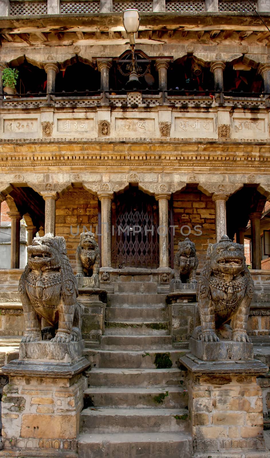 Durbar Square building - Hindu temples in the ancient city, valley of Kathmandu. Nepal
                          