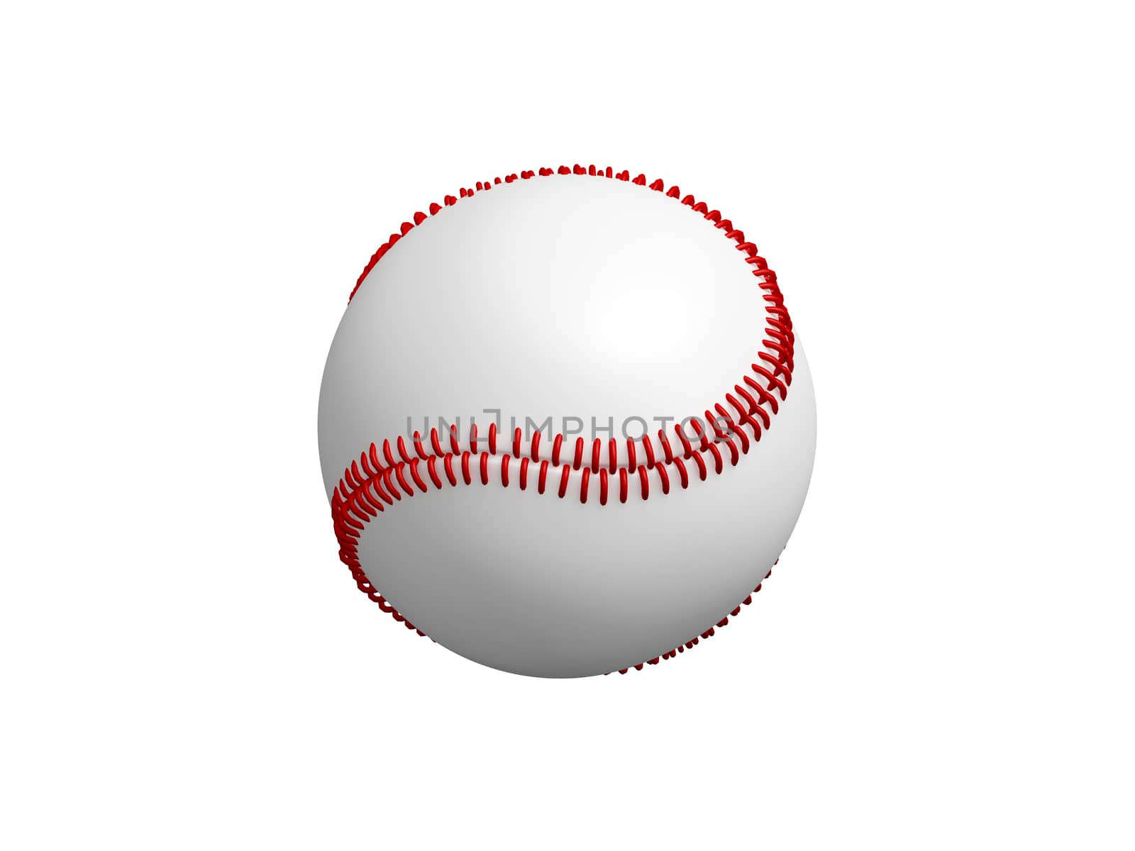Single baseball ball, isolated on white background.