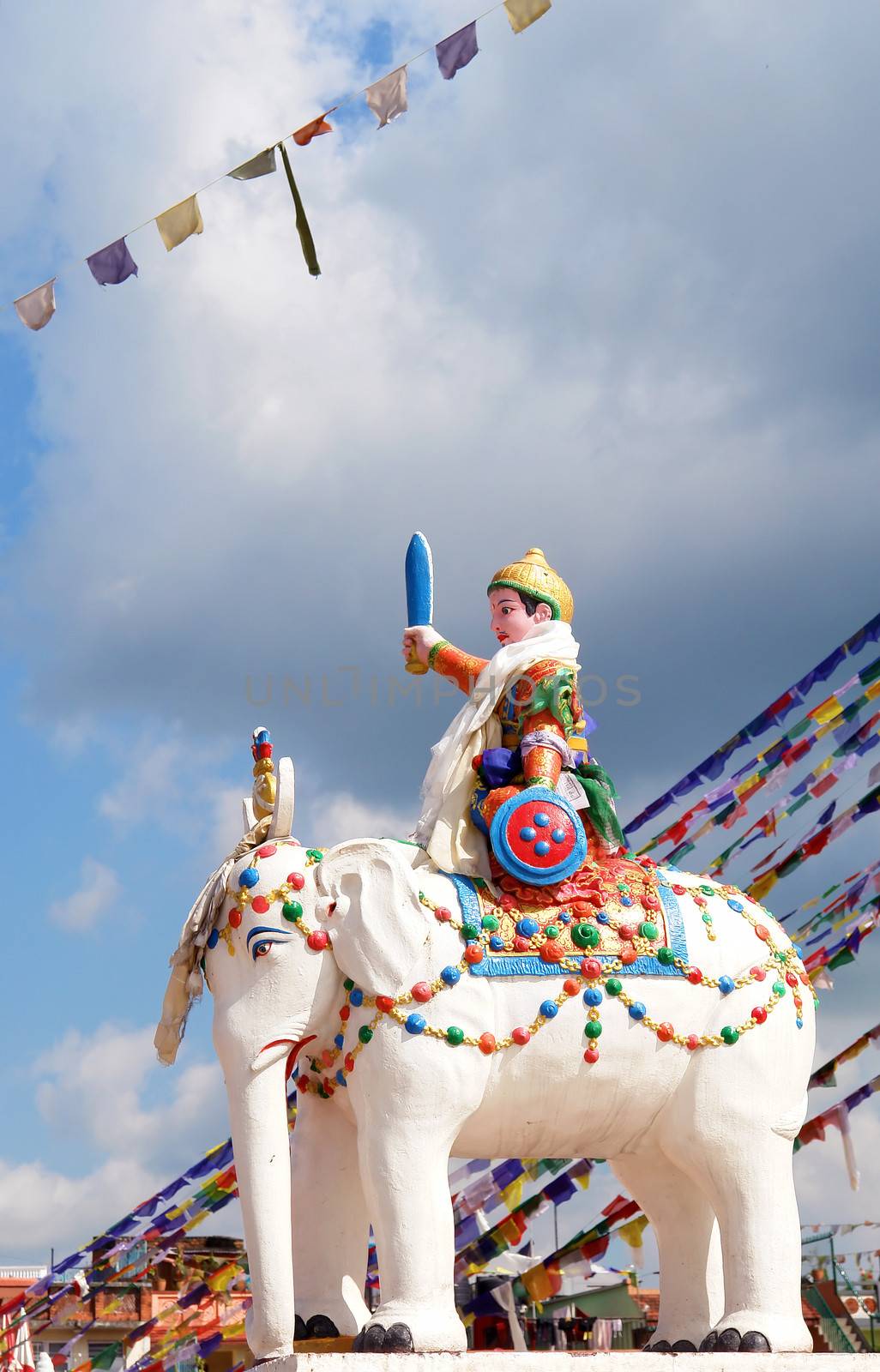 Buddhist statue in bodhnath stupa, kathmandu