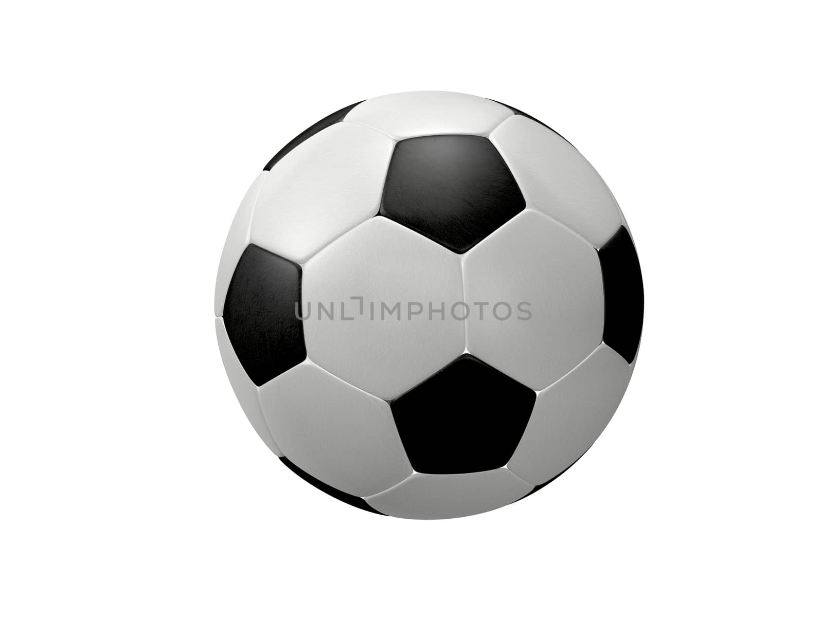 Black and white football, isolated on white background.
