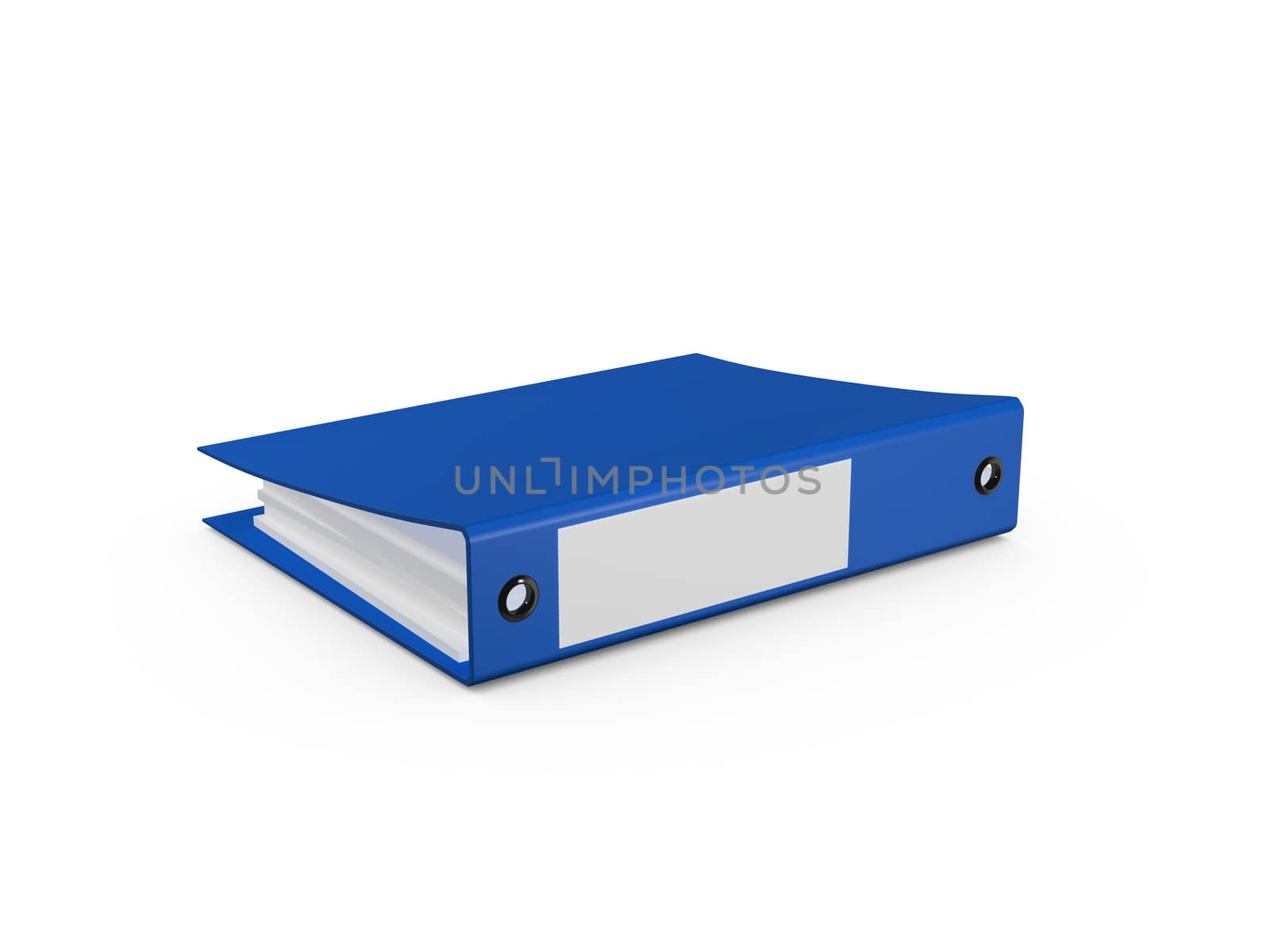 Blue business folder, isolated on white background