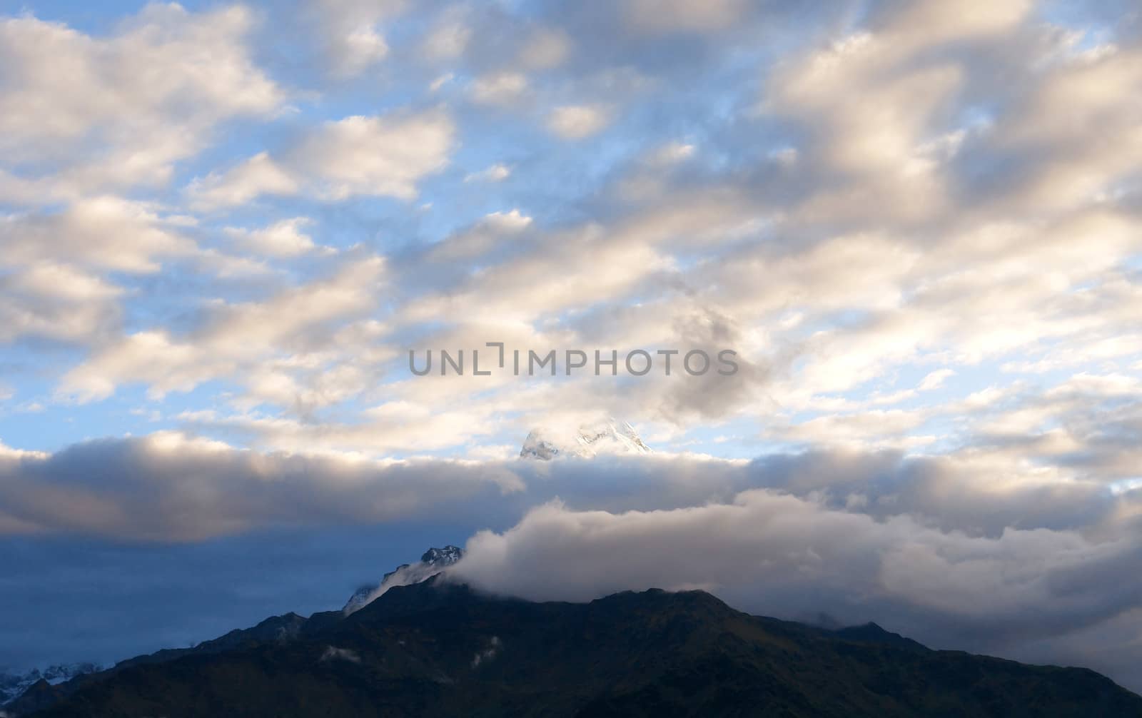 View of Annapurna mountain, trek to base camp conservation area, Nepal