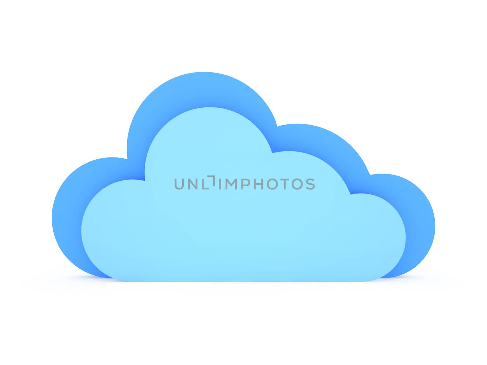 Blue clouds, isolated on white background.